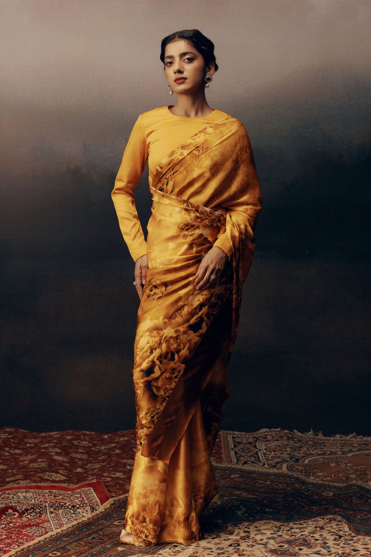 Mala Saree in Tangerine