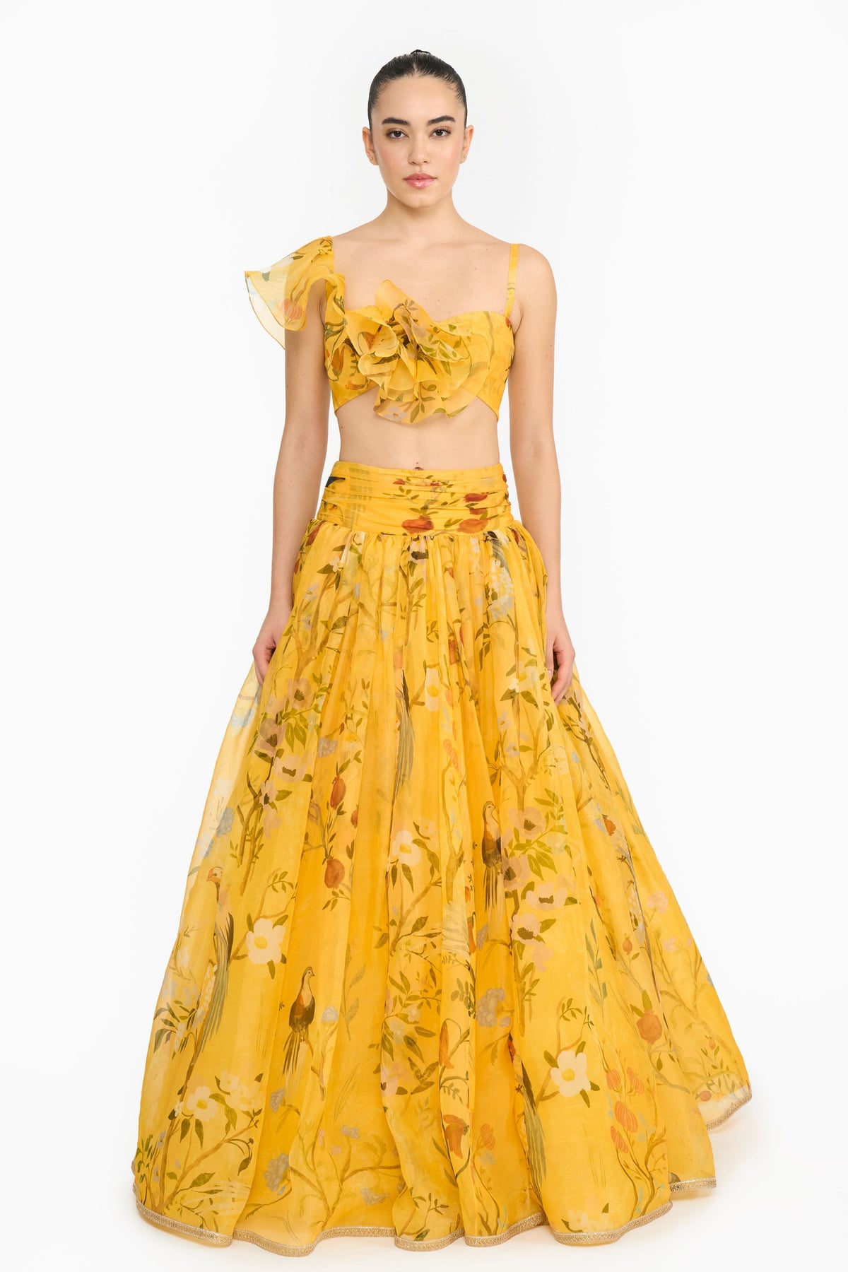 Yellow Chinoiserie Lehenga Set