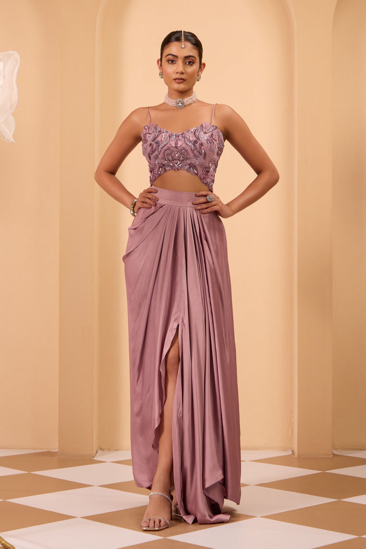 Purple Skirt Set