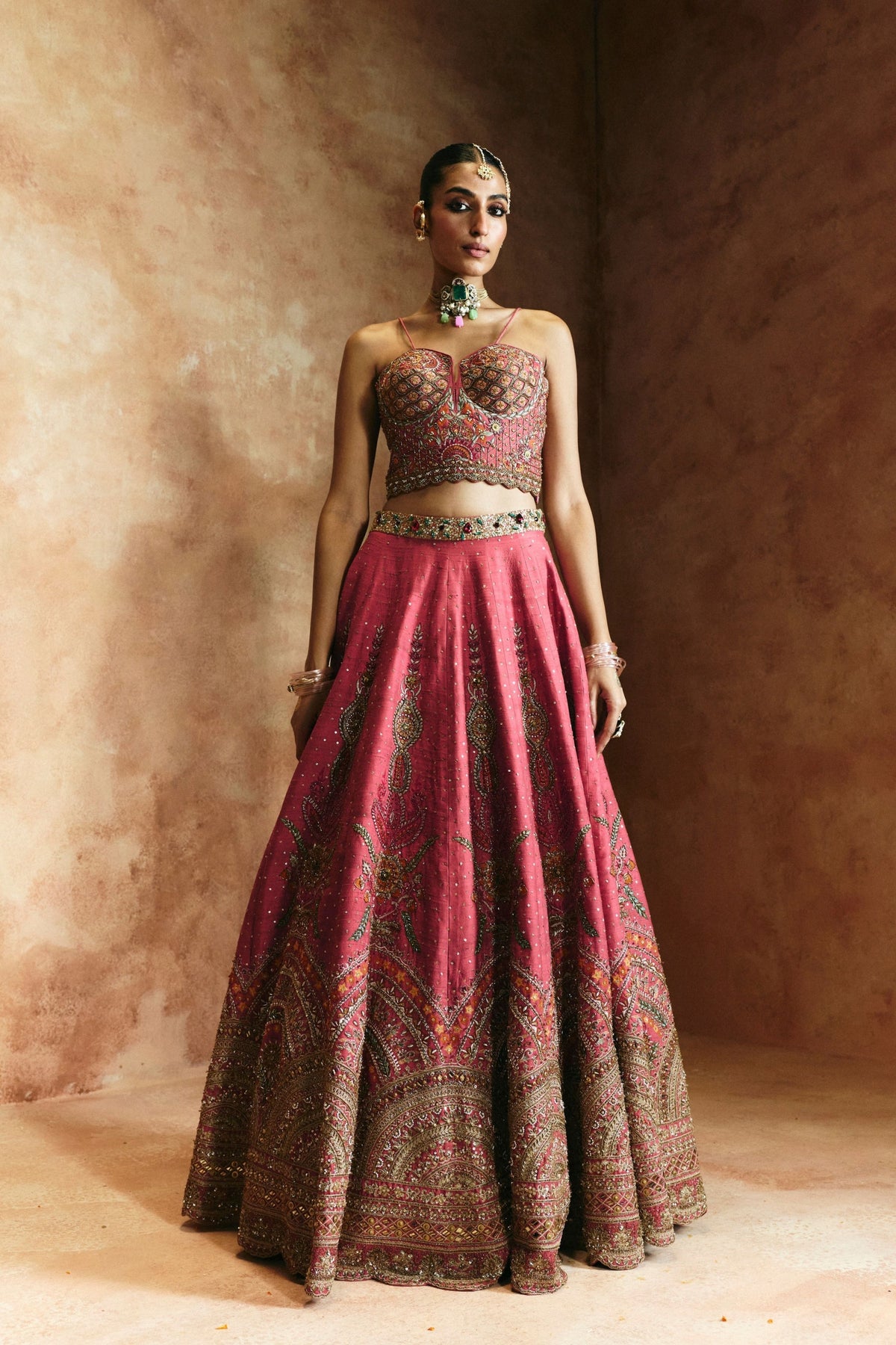 Carrot Zardozi Sindh Lehenga Set