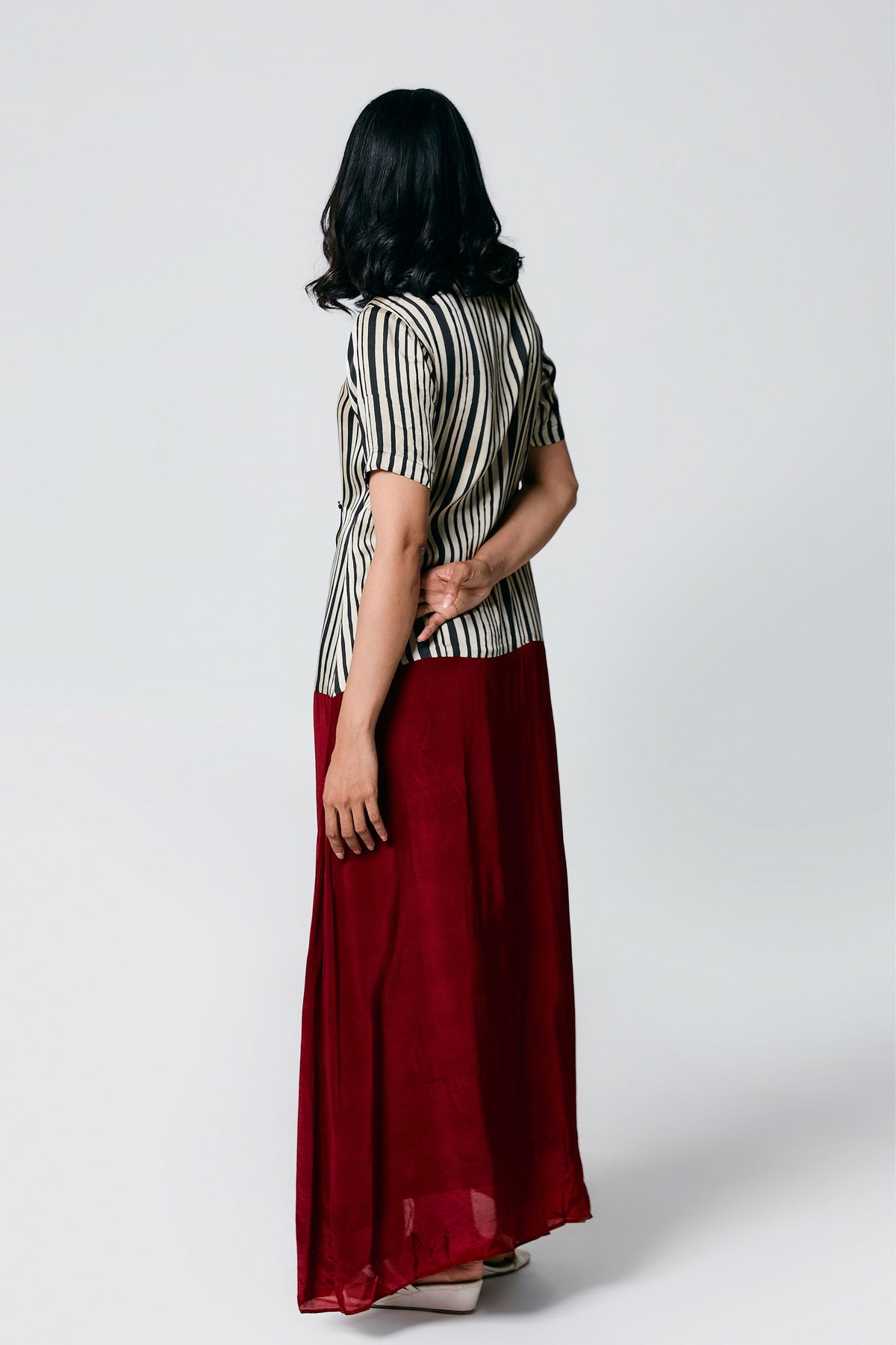 Multicolour Printed Stripes Dress