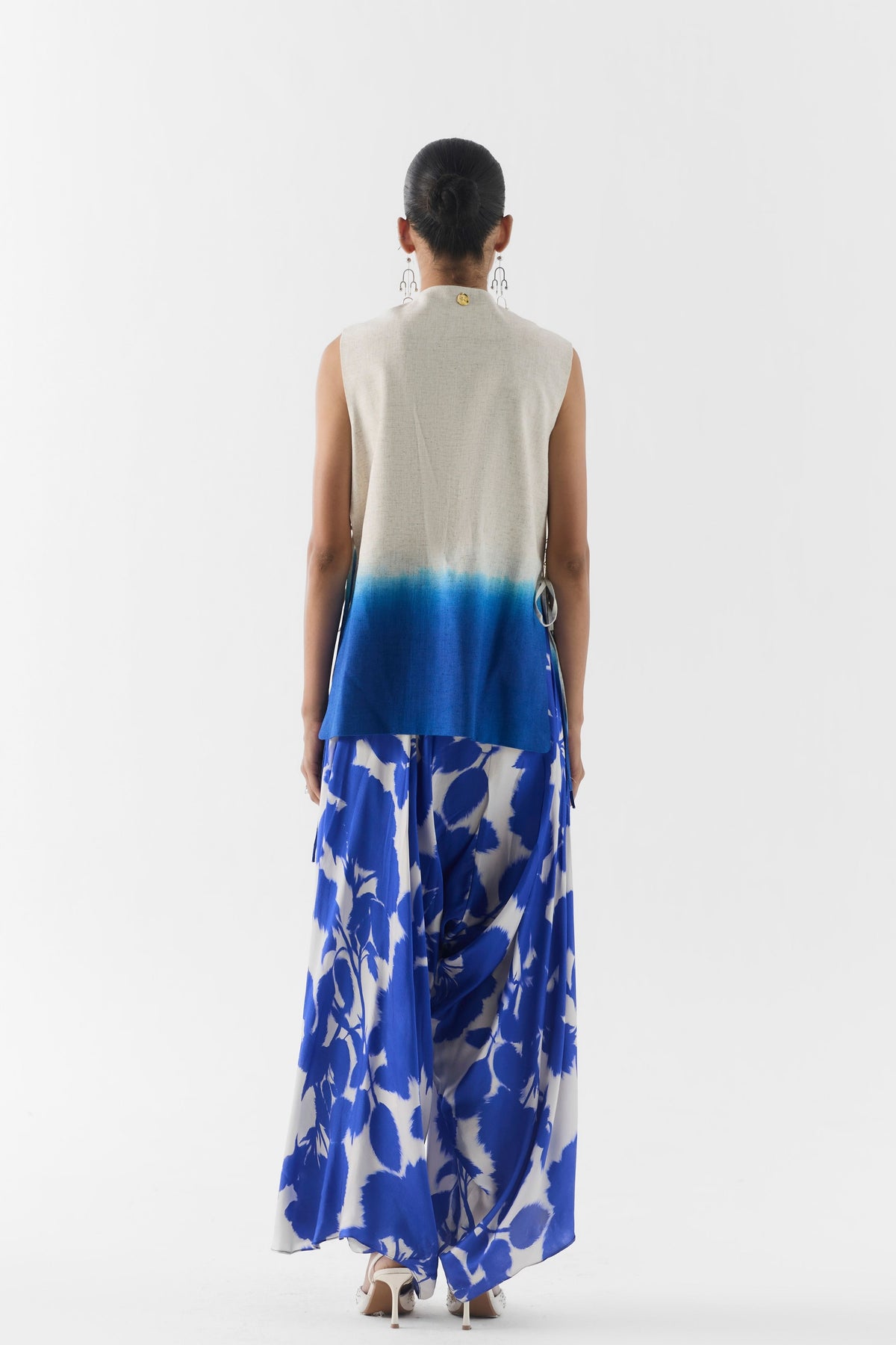 Blue Ink Vest And Skirt Set