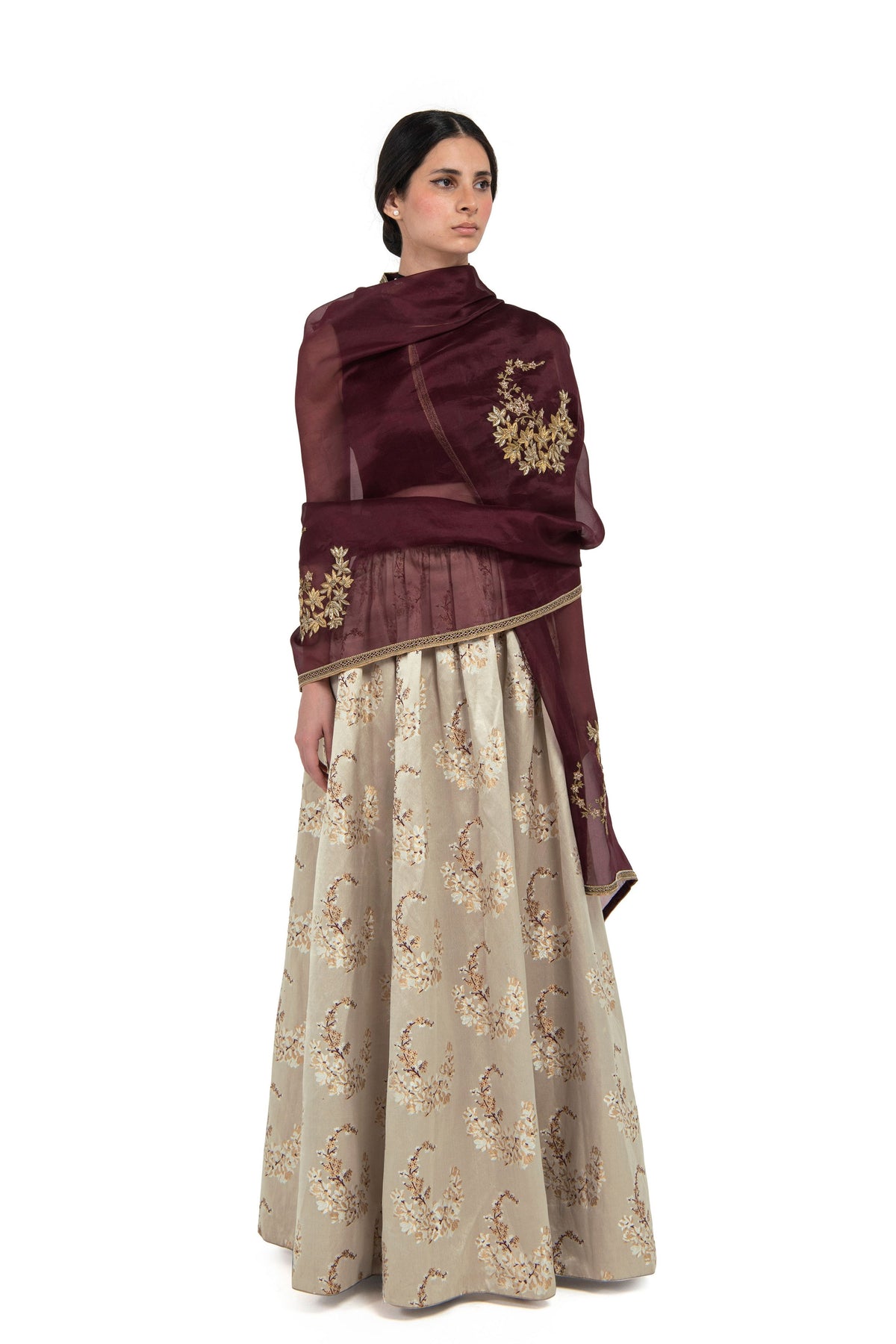 Suki Maroon Odhani