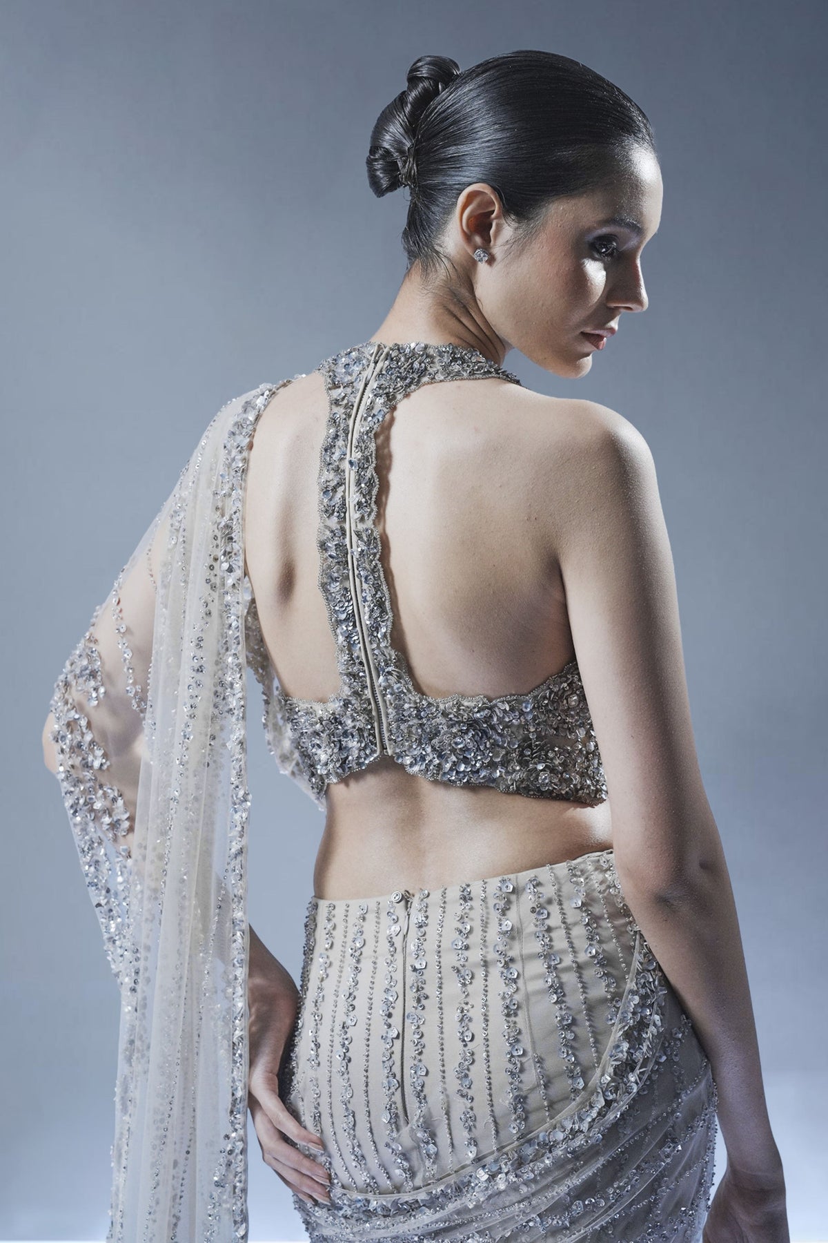 Ocean Gleam Saree