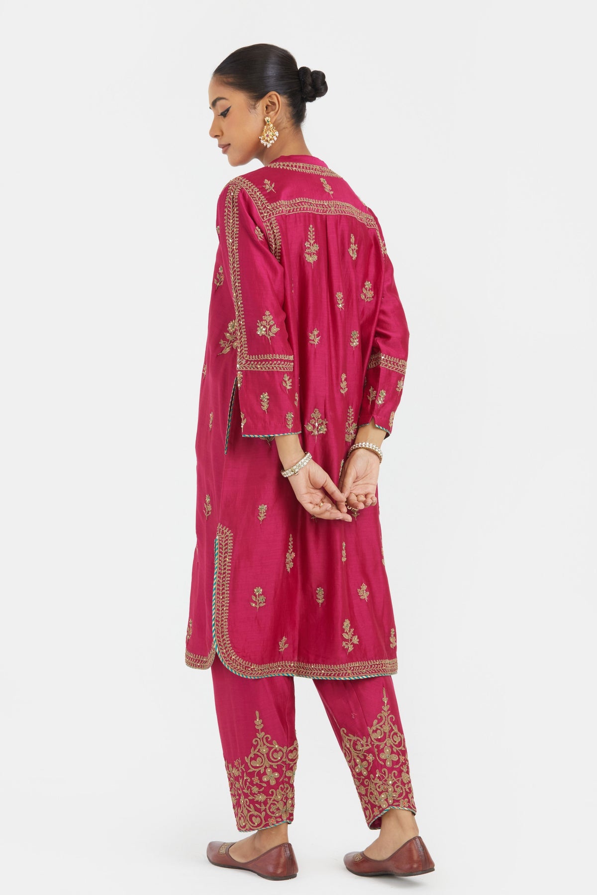 Fuchsia Chanderi Kurta Set