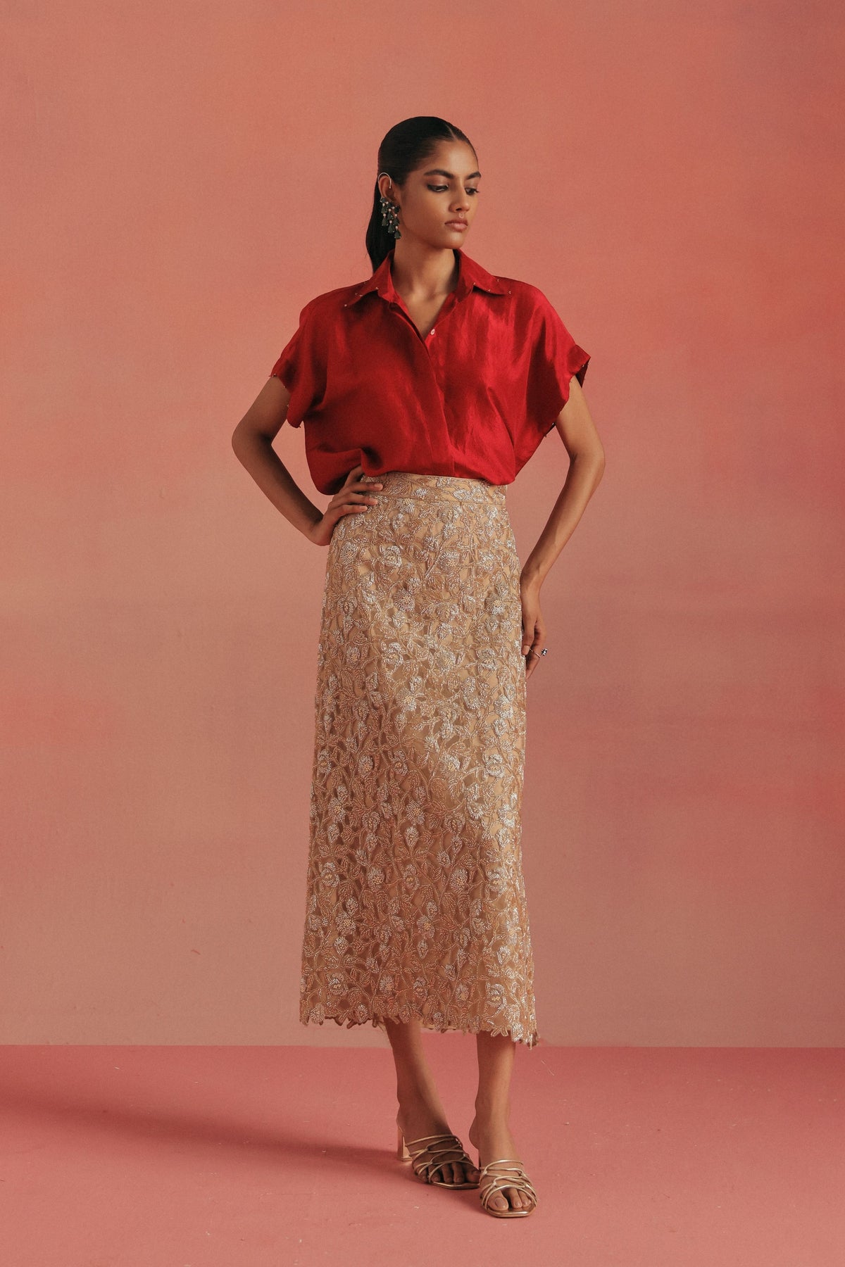 Natural Gold Skirt Set