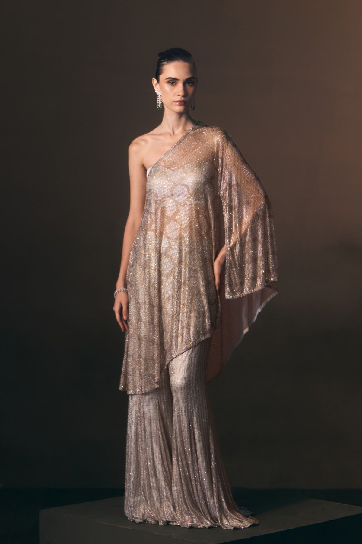 Moonstone Sharara Pants with Cape