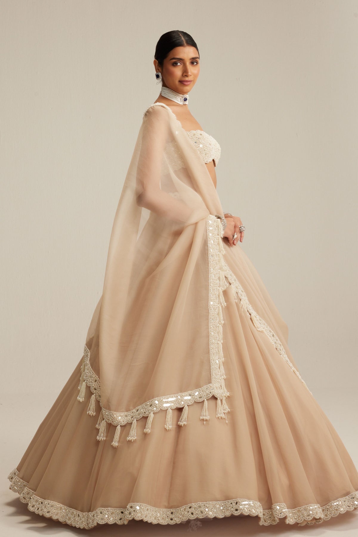Light Beige OAS Lehenga Set