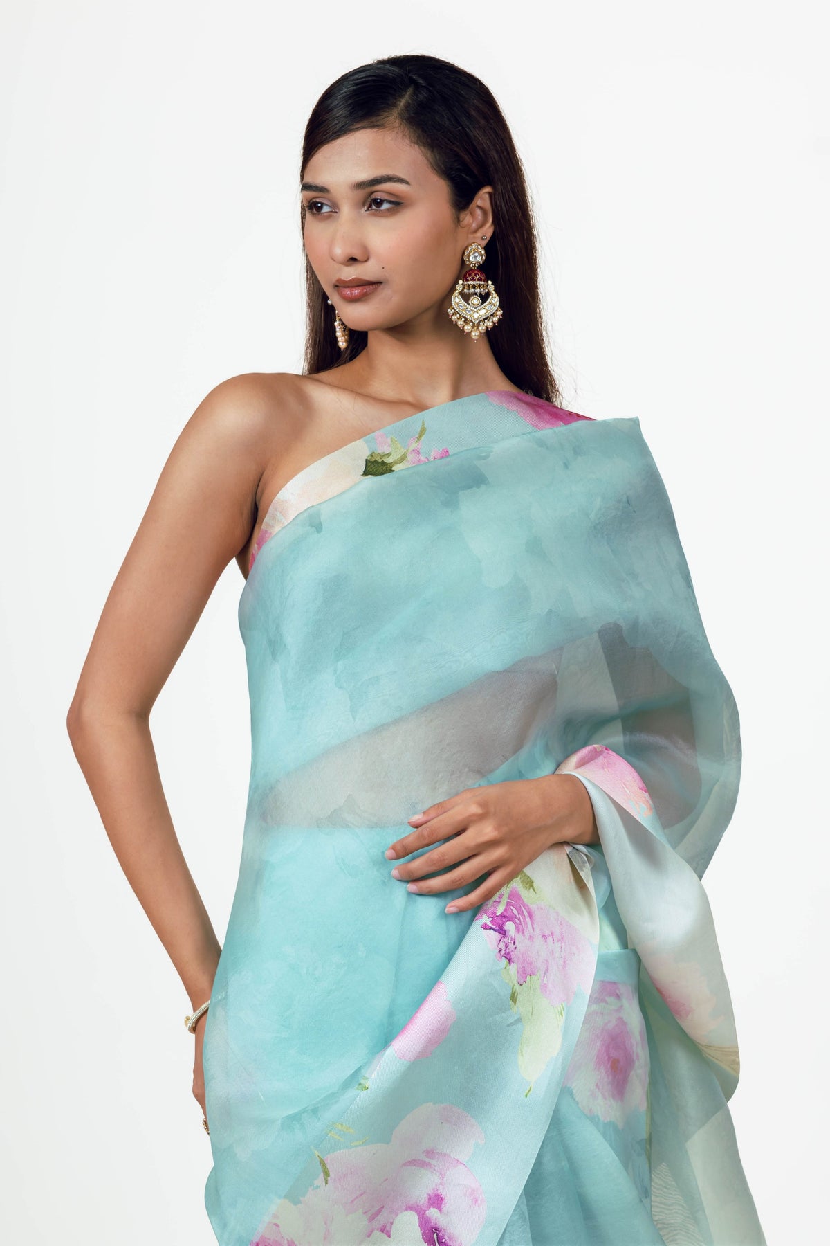Alea Blue Organza Saree