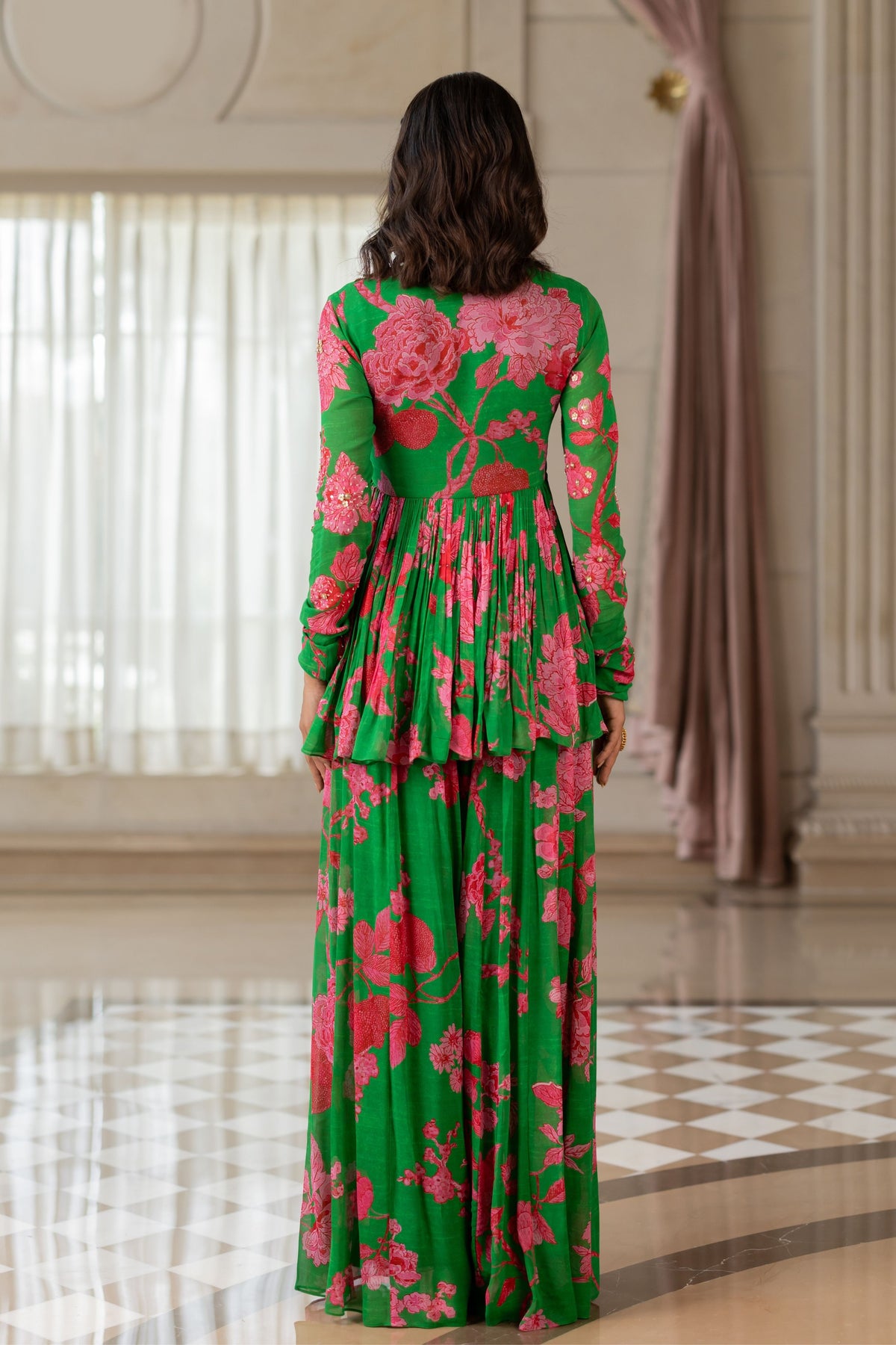 Risha Peplum Set in Green