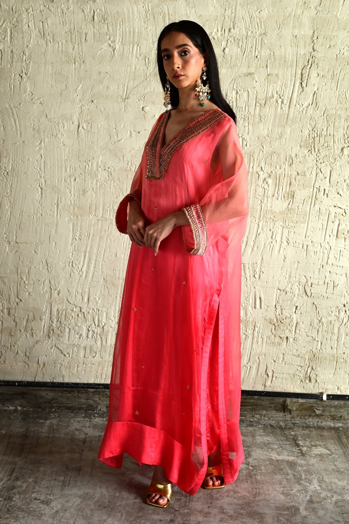 Ombre Pink Waahida Kaftan Set