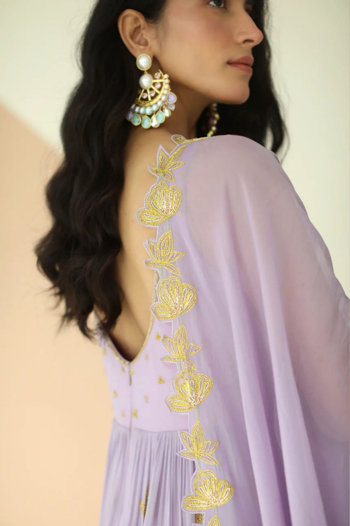 lavender full kali anarkali