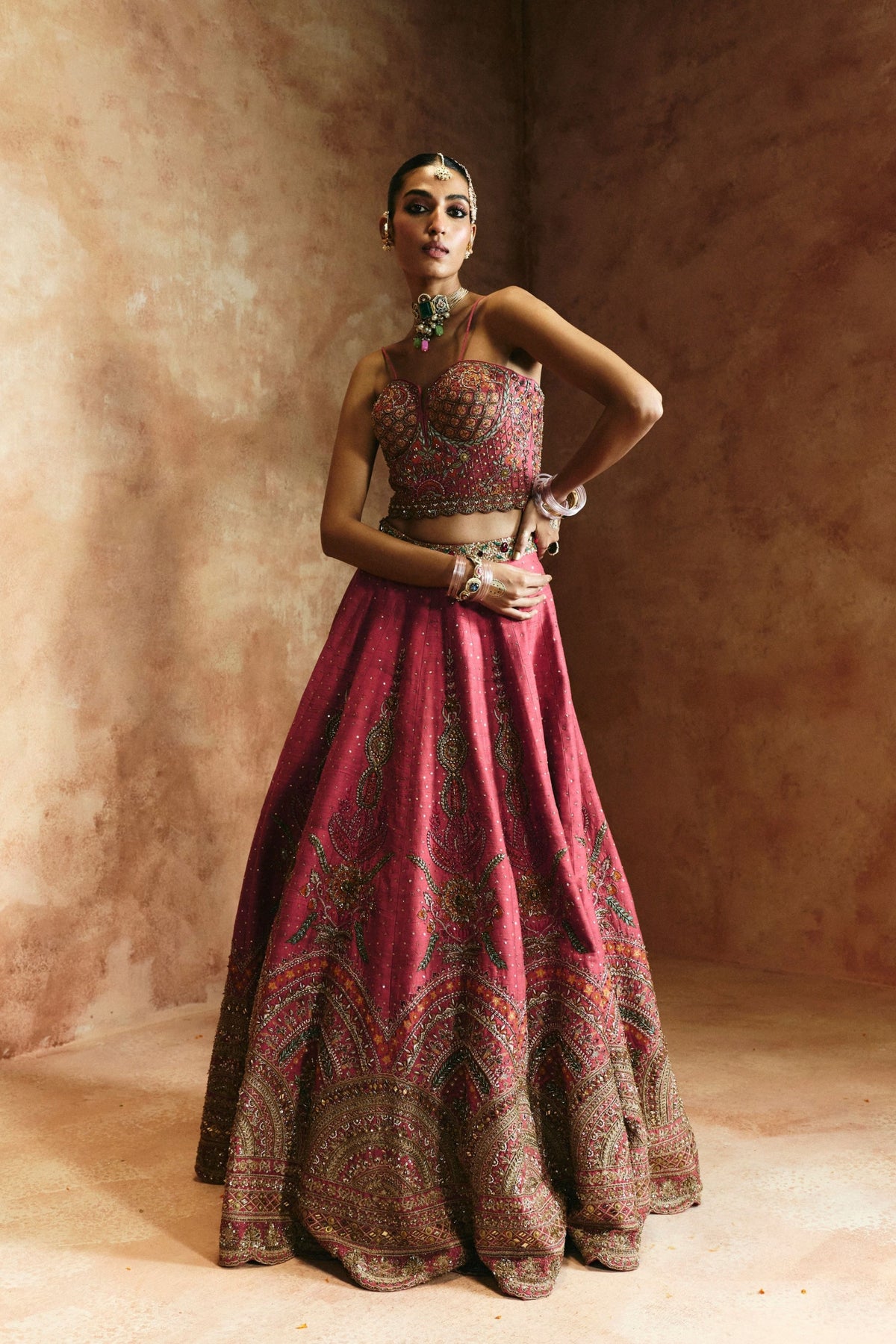 Carrot Zardozi Sindh Lehenga Set