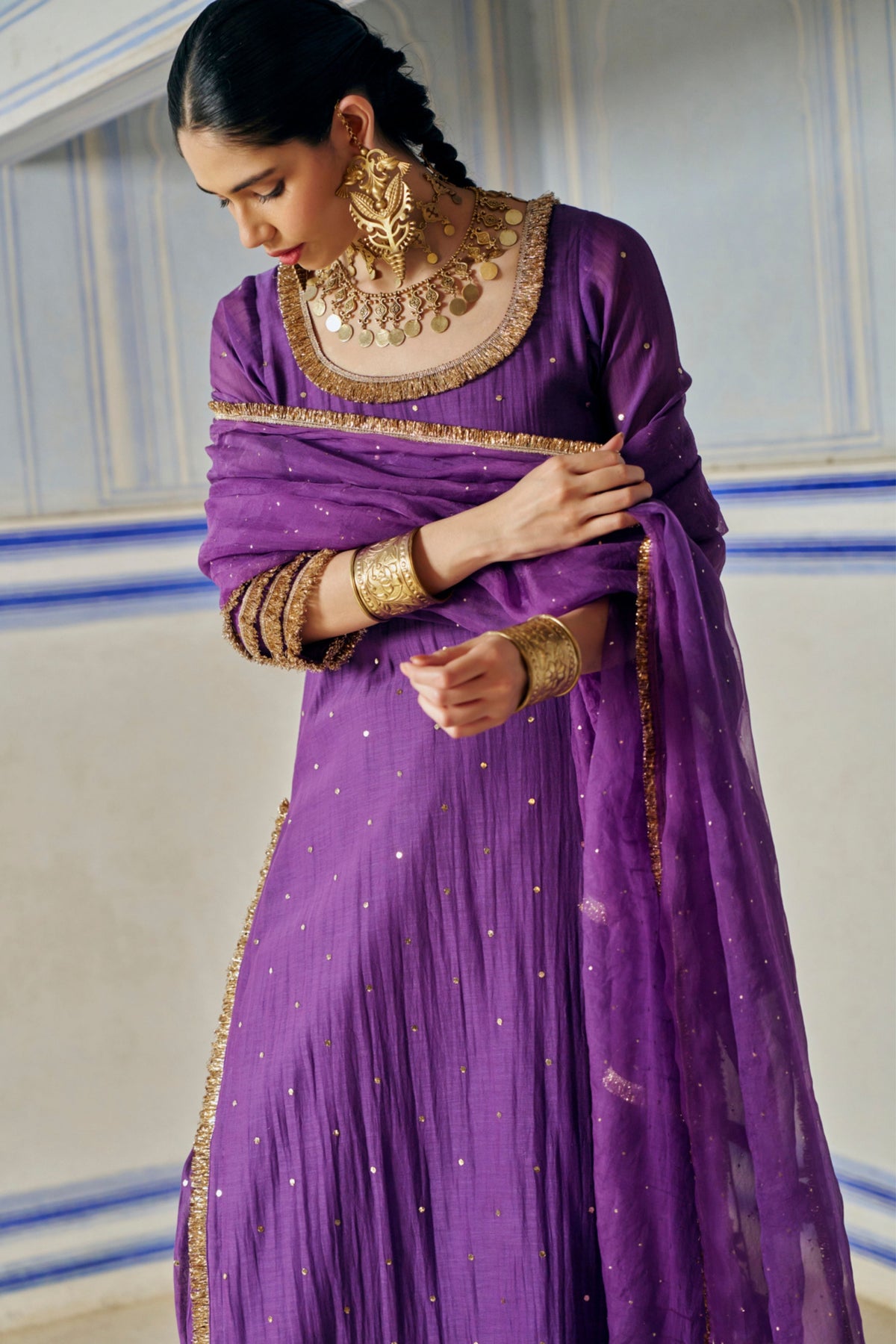 Imperial Purple Kurta Sharara Set