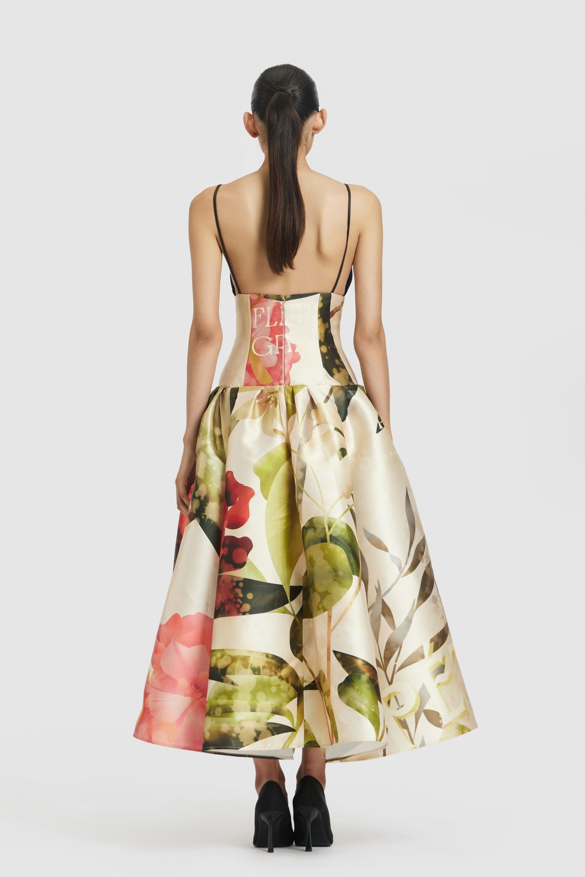 Ivory Drop Waisted Midi Dress