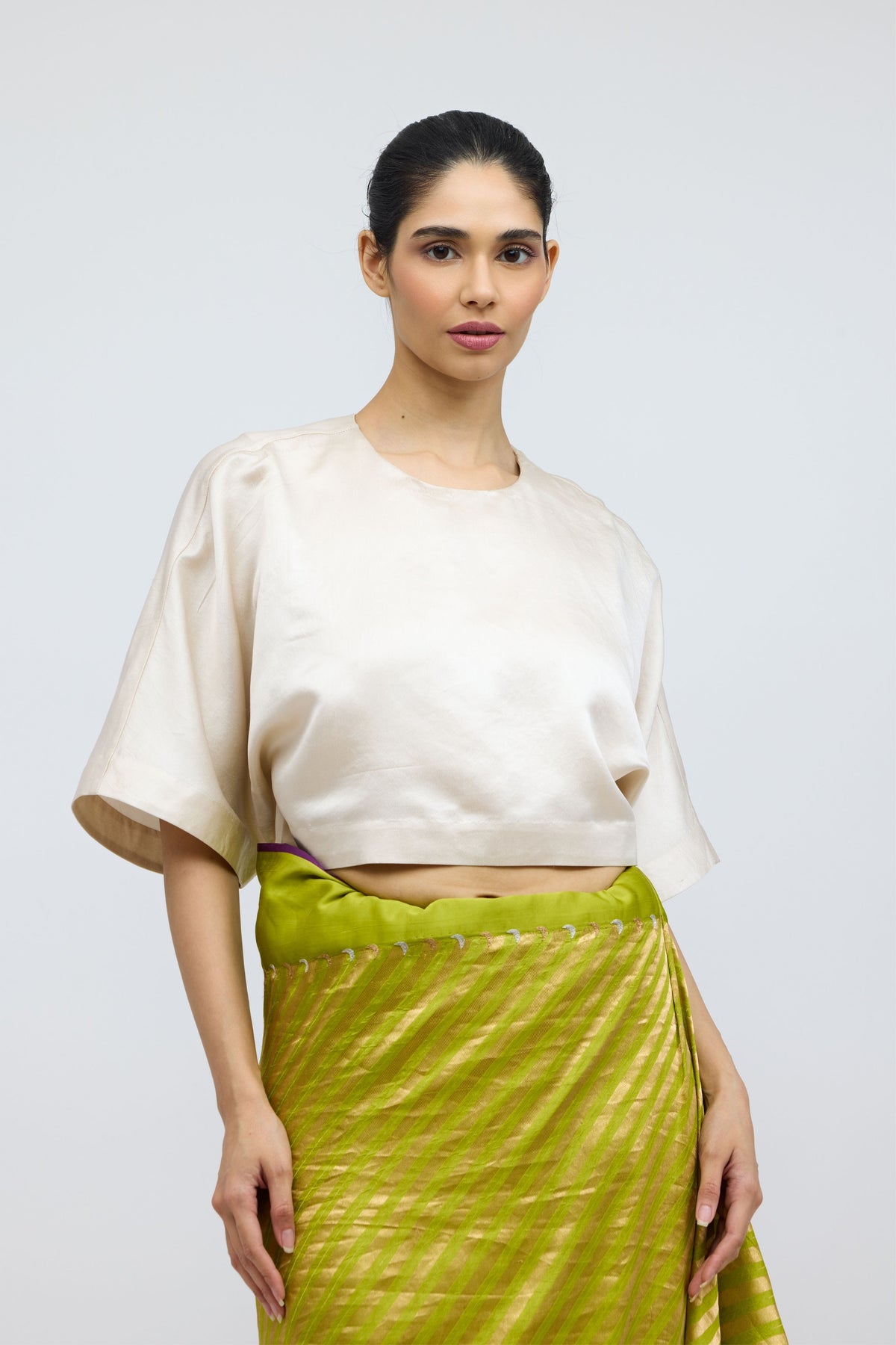 Woman Holding a Fruit Blouse