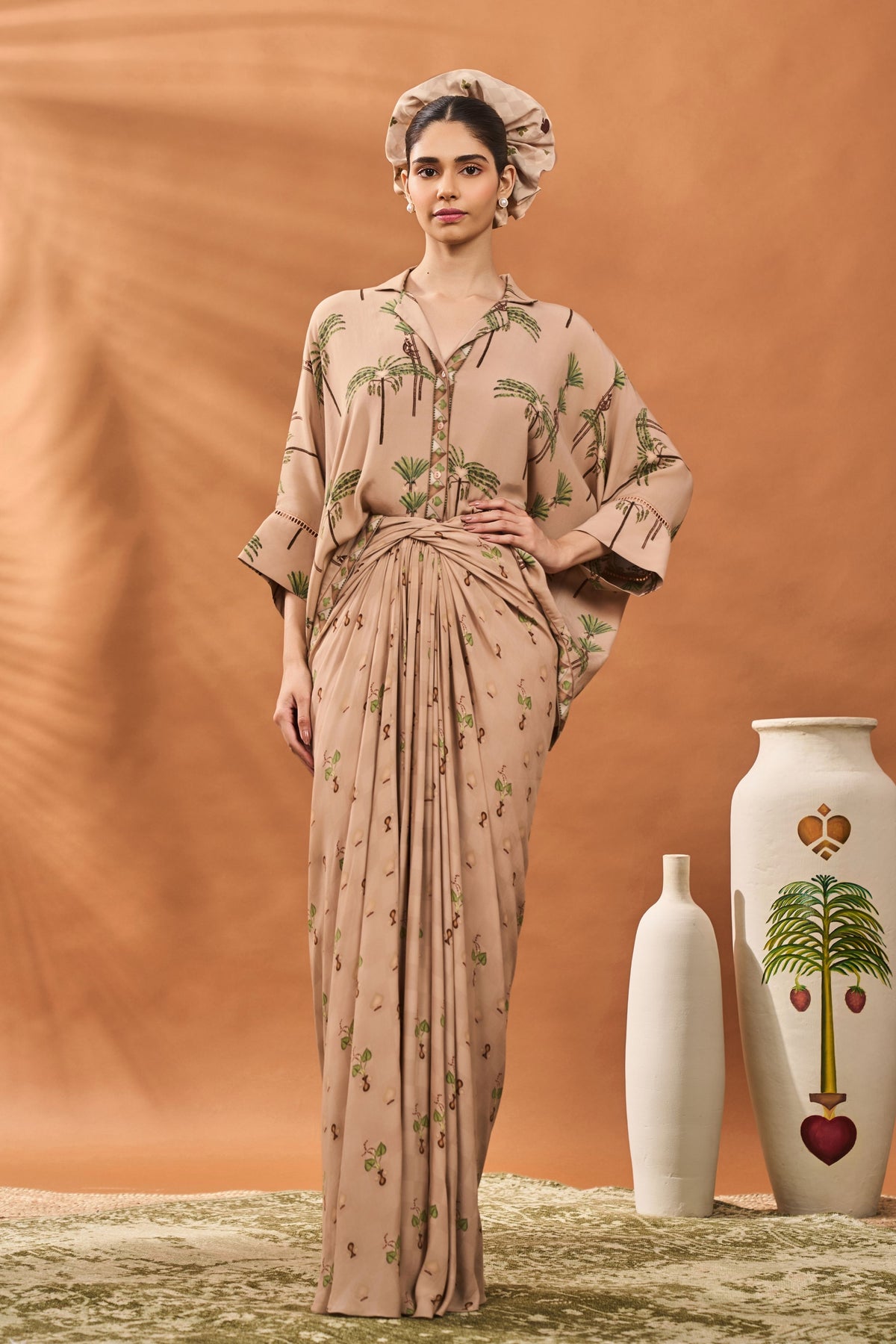 Beige Blooming Board Co-ord Set