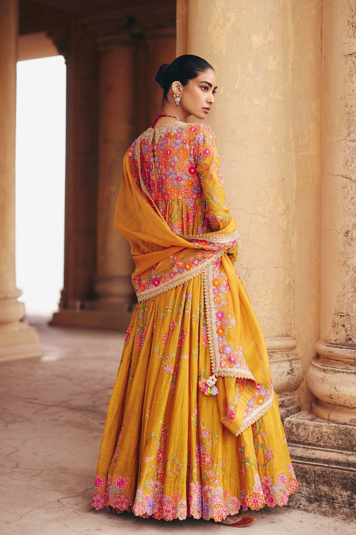 Valli Yellow Anarkali Set