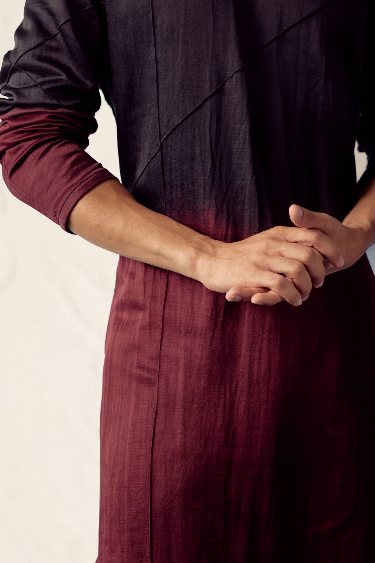 Wine Ombre Kurta Set