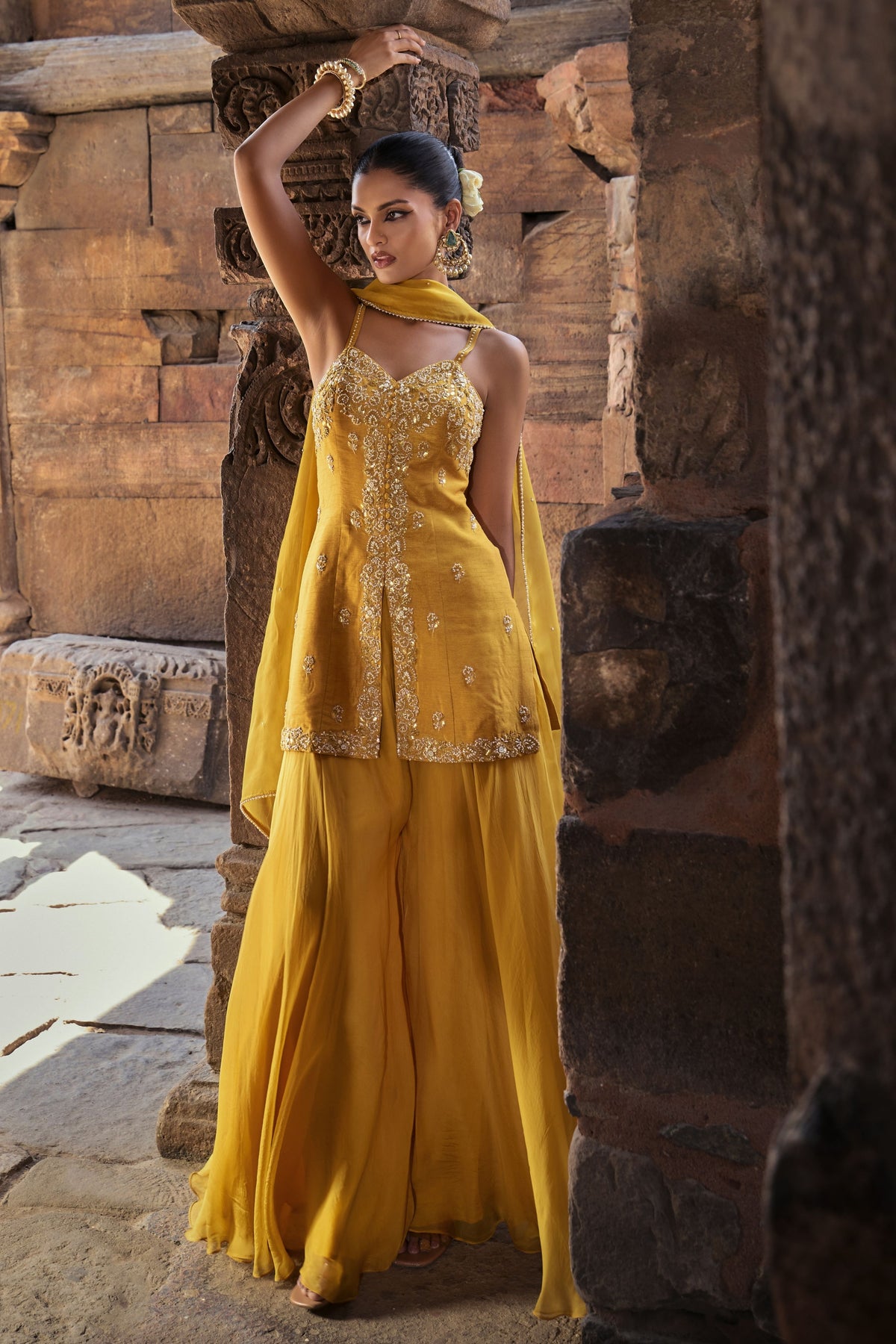 Aliyah Yellow Sharara Set