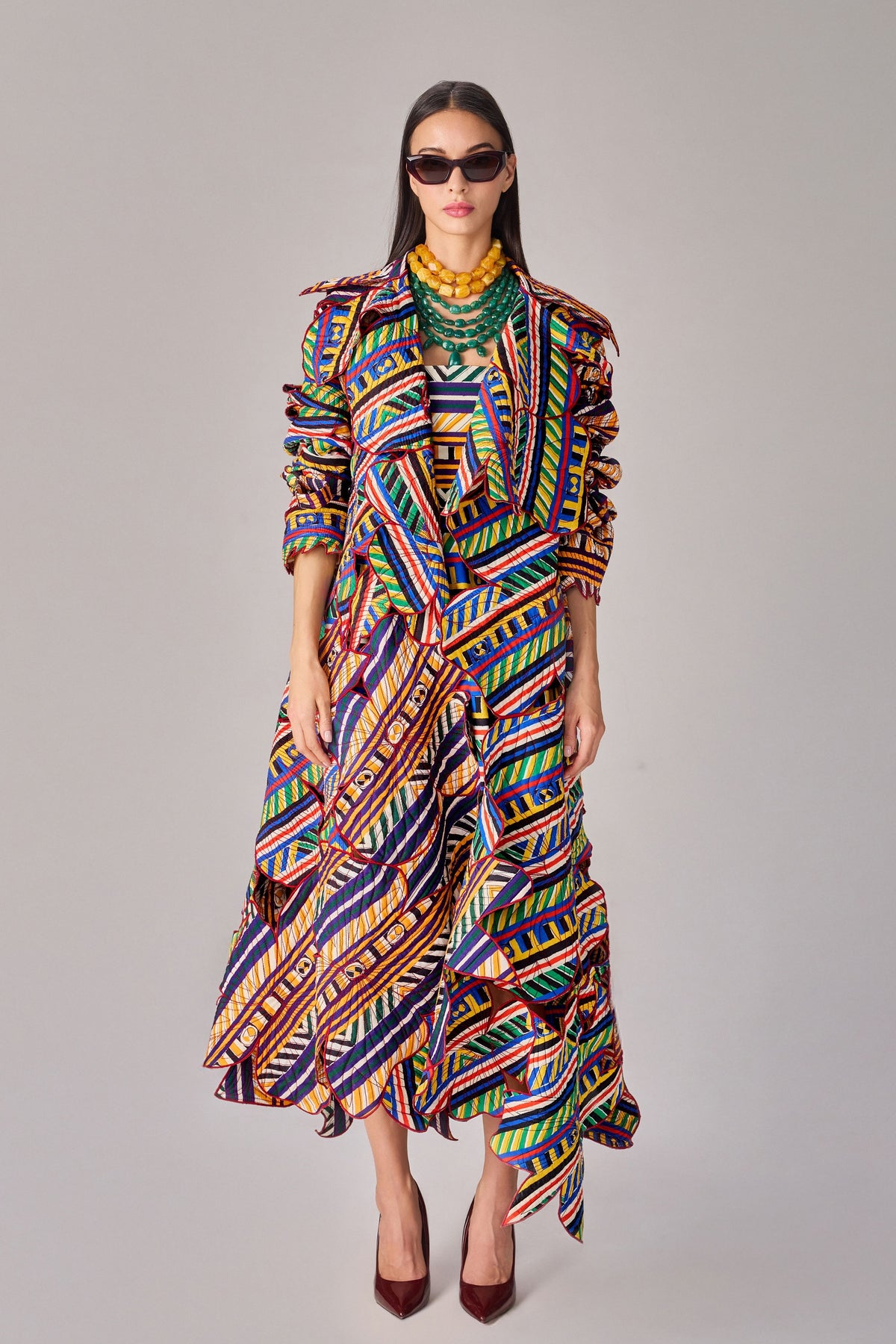 Green Yellow Stripe Fifi Dress