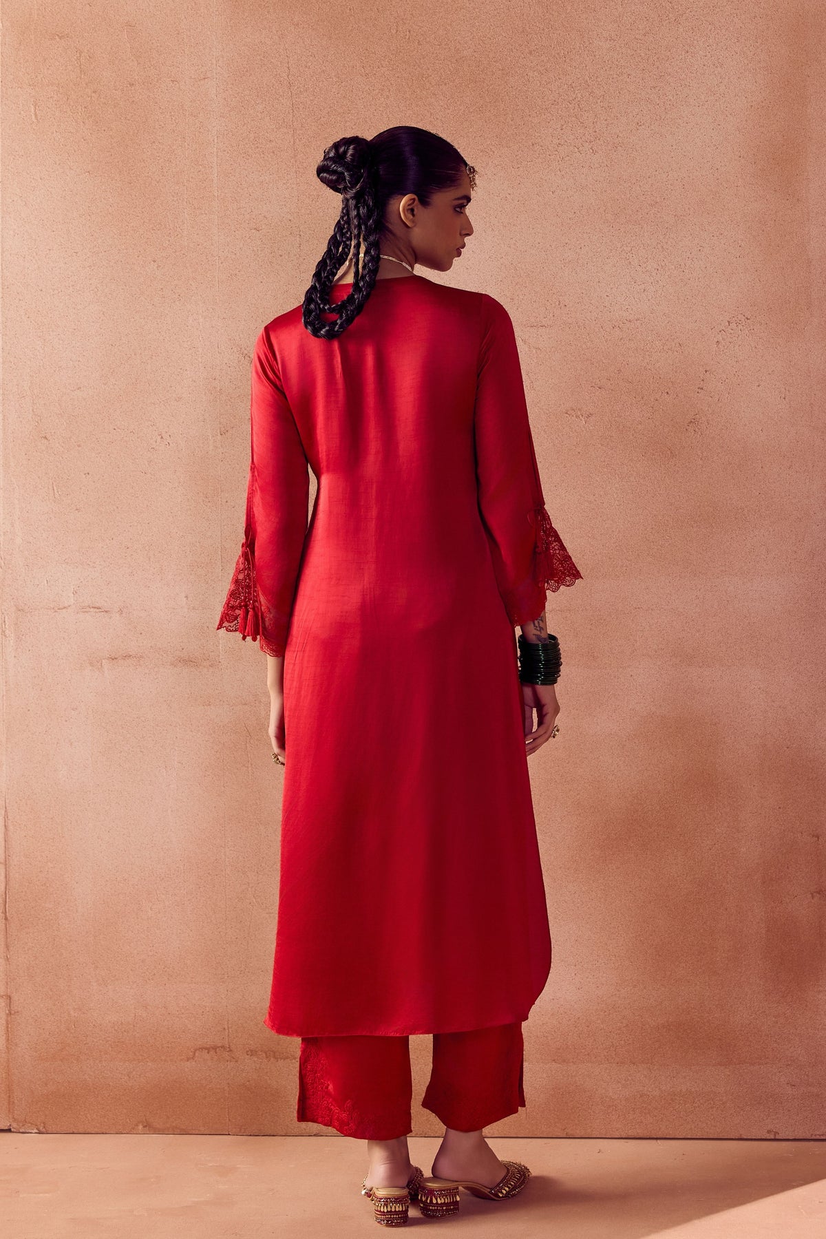 Red Dori Kurta Set