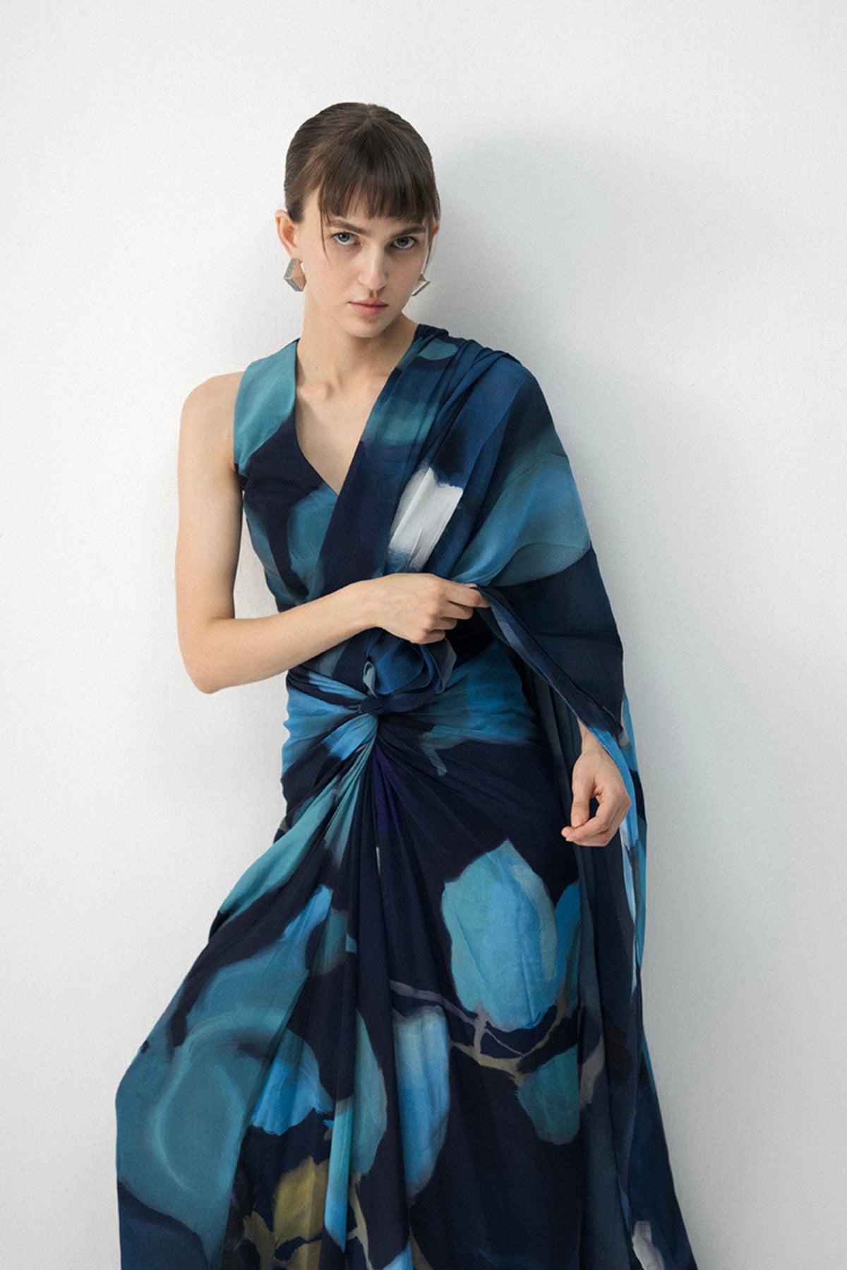 Blue Lagoon Drape Saree Set