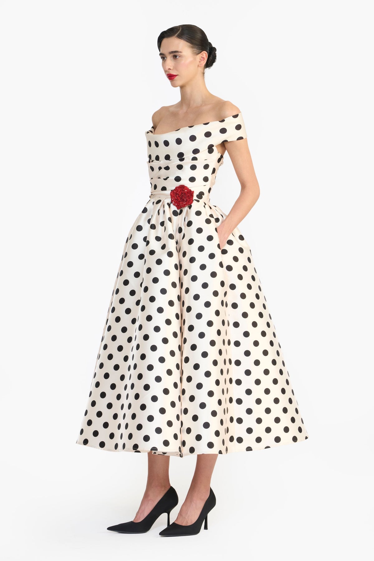 Off Shoulder Midi Dress