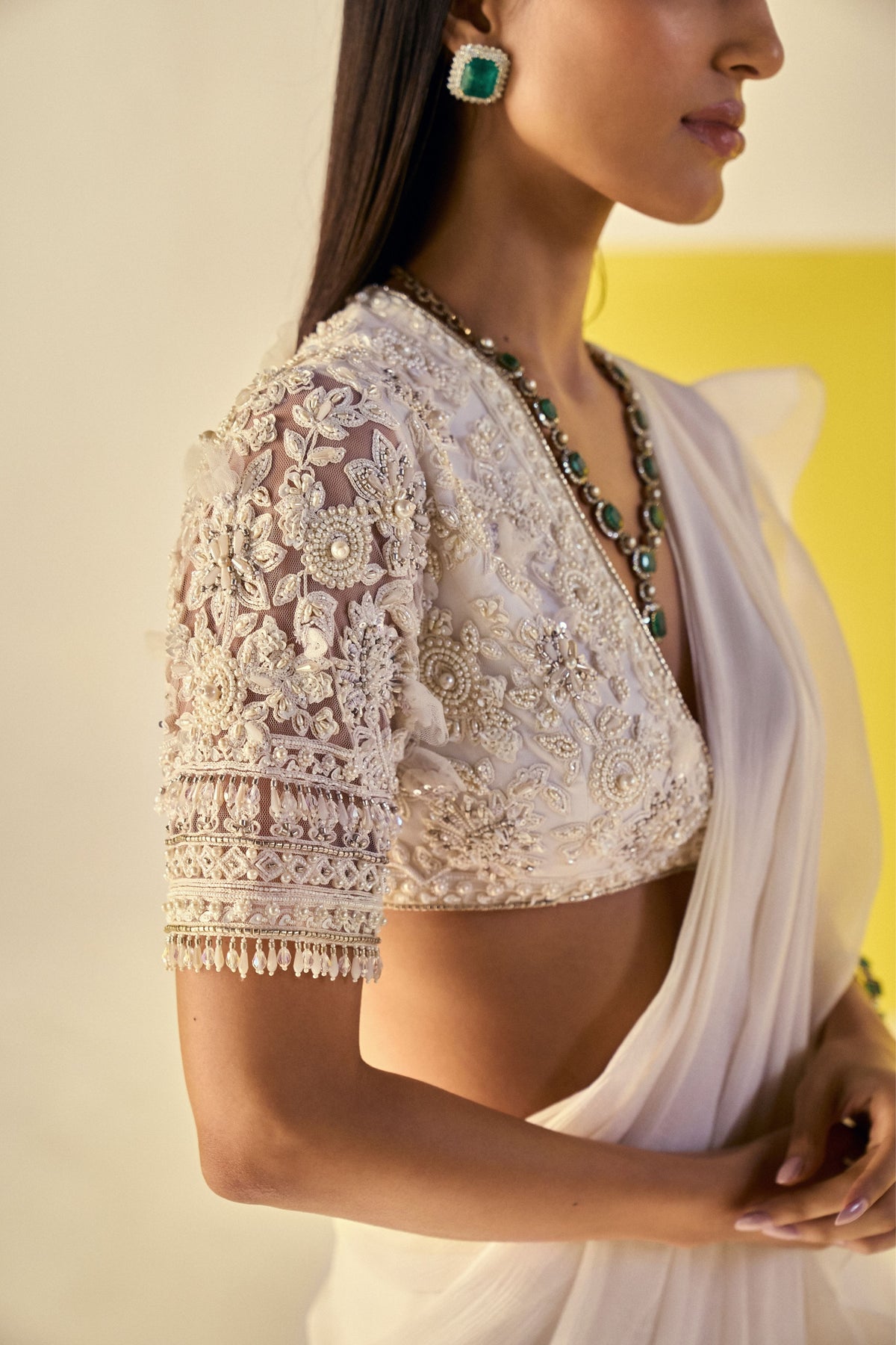 Jada Ivory Saree Set