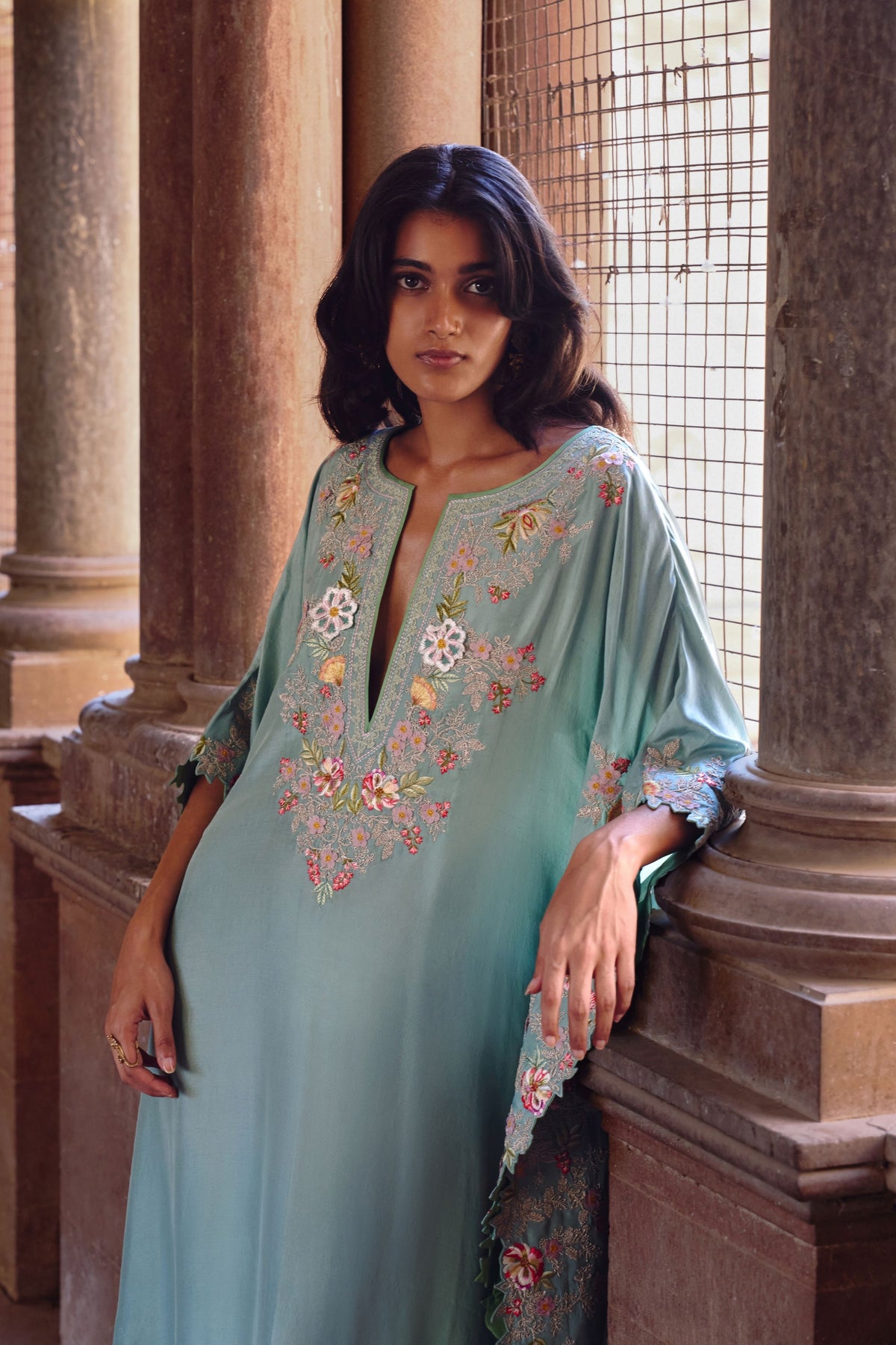 Sea Blue Kaftan Set