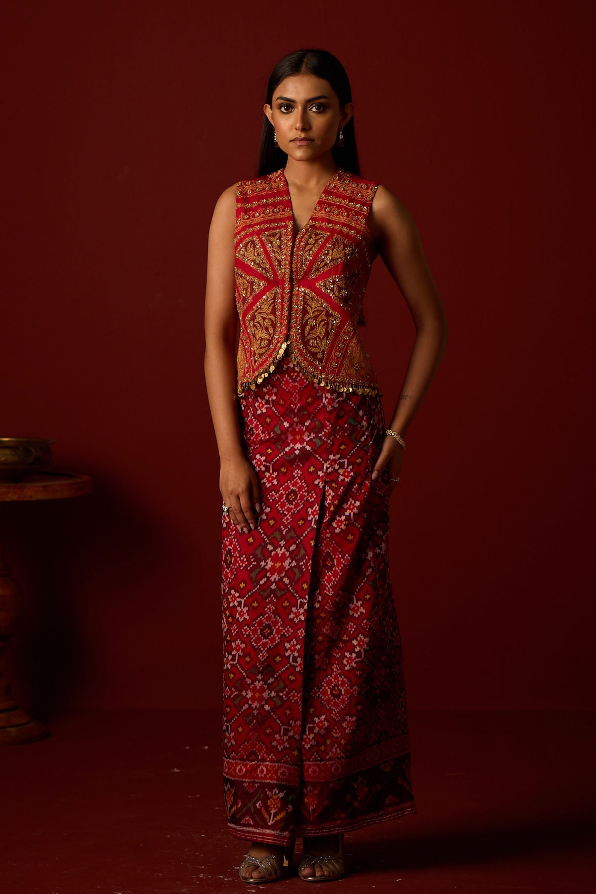 Golden Finished Bandhani Dupatta