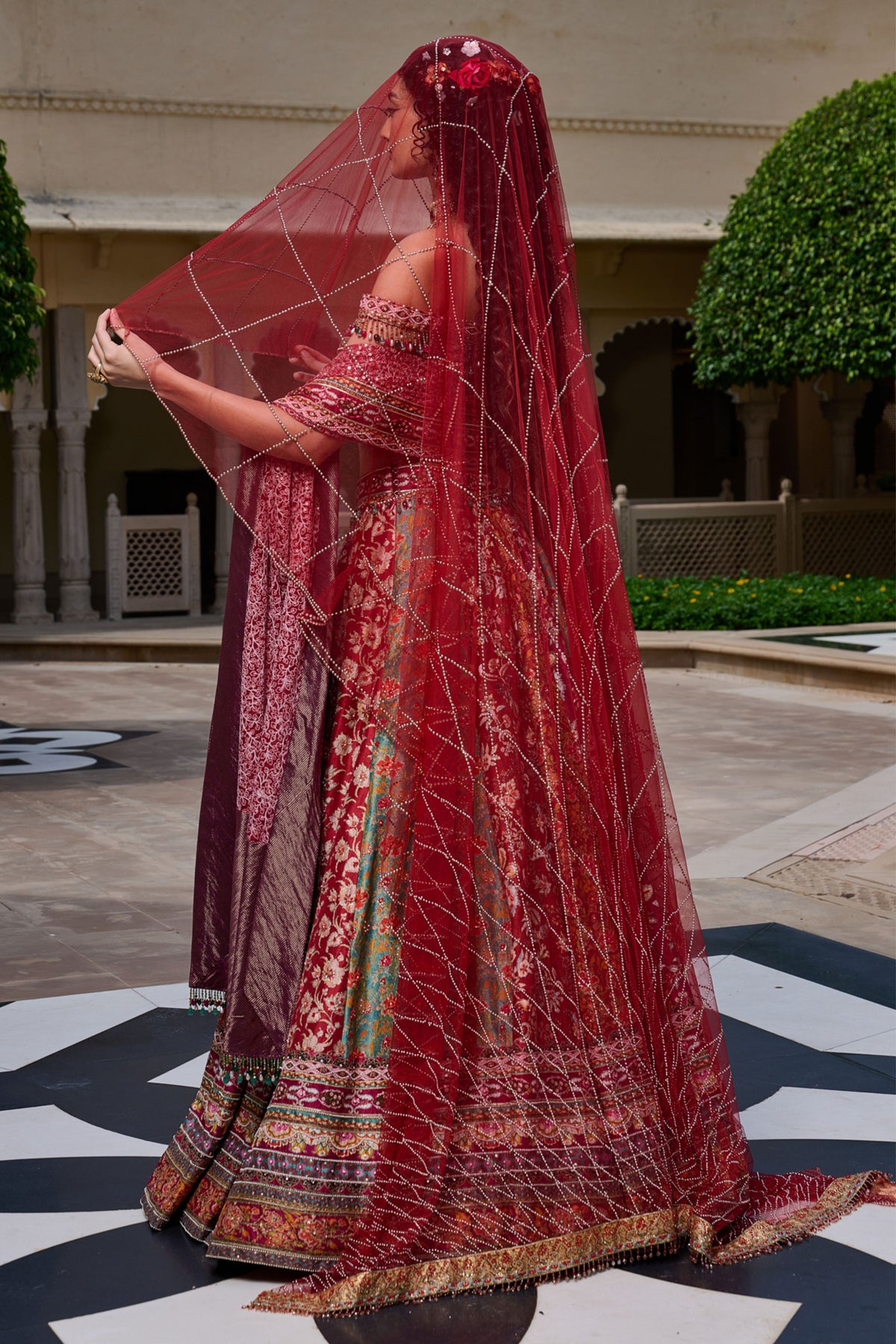 Kashida Embroidered Lehenga