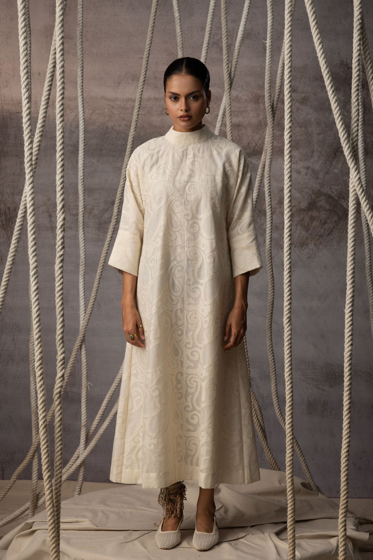 Ivory Appliqué  Dress