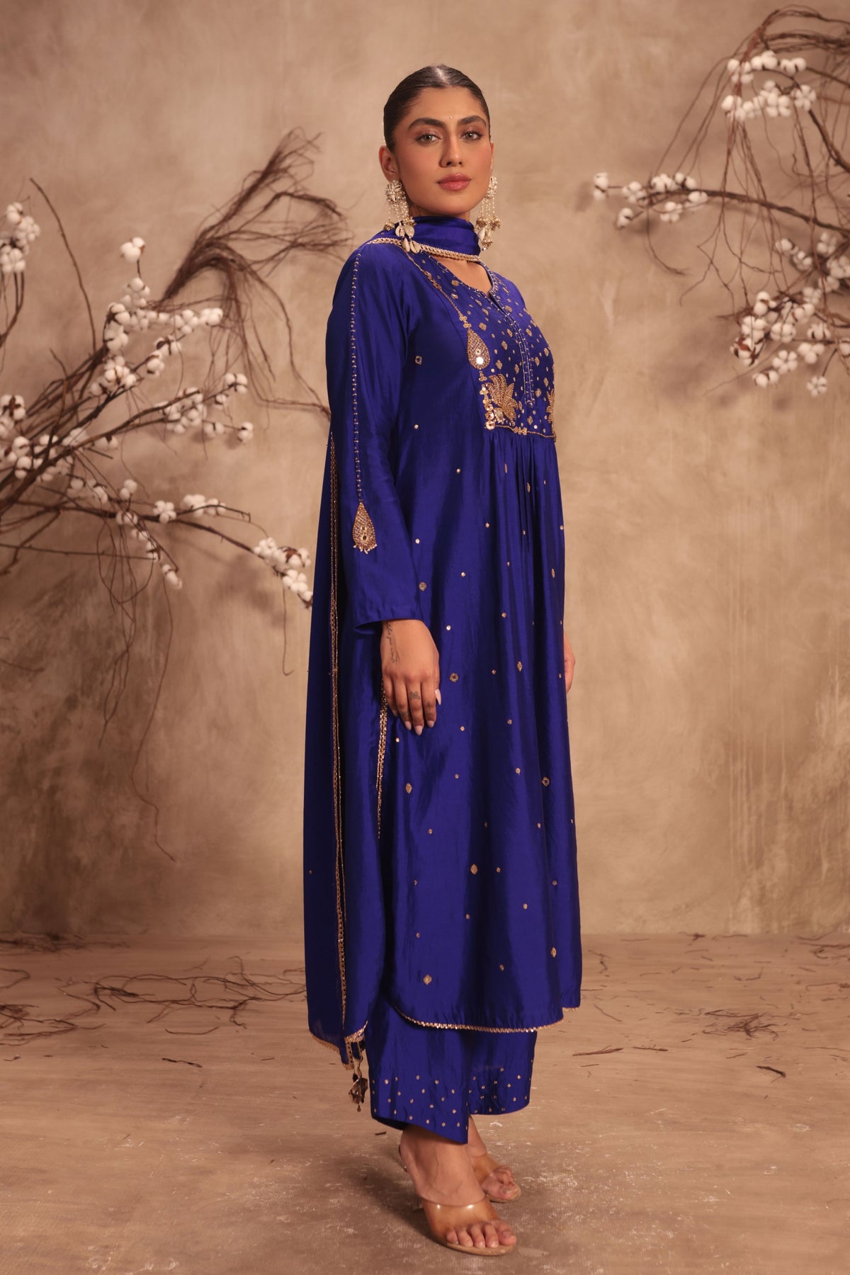 Indigo Frockstyle Kurta Set