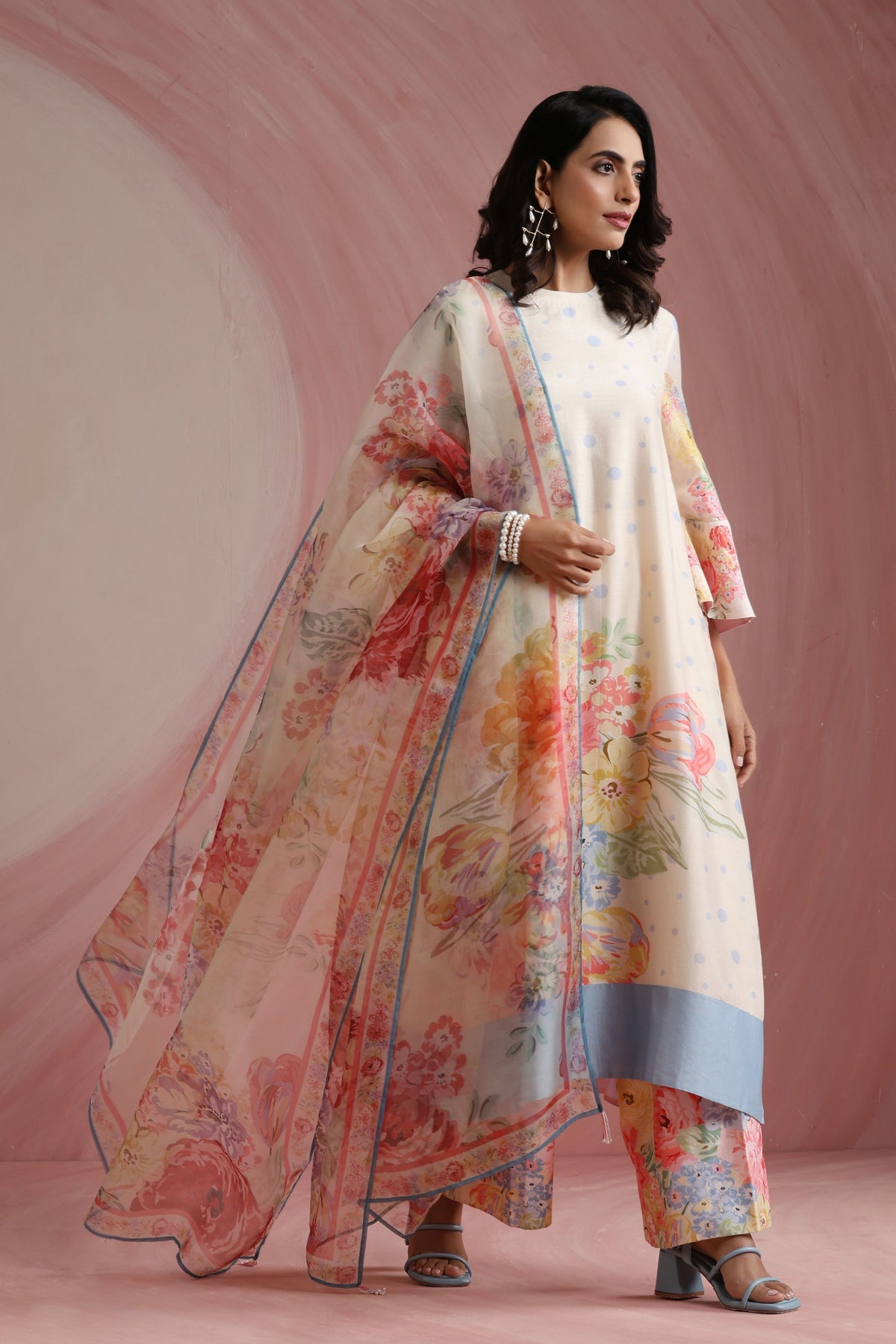 Ivory Mahal Chanderi Kurta Set