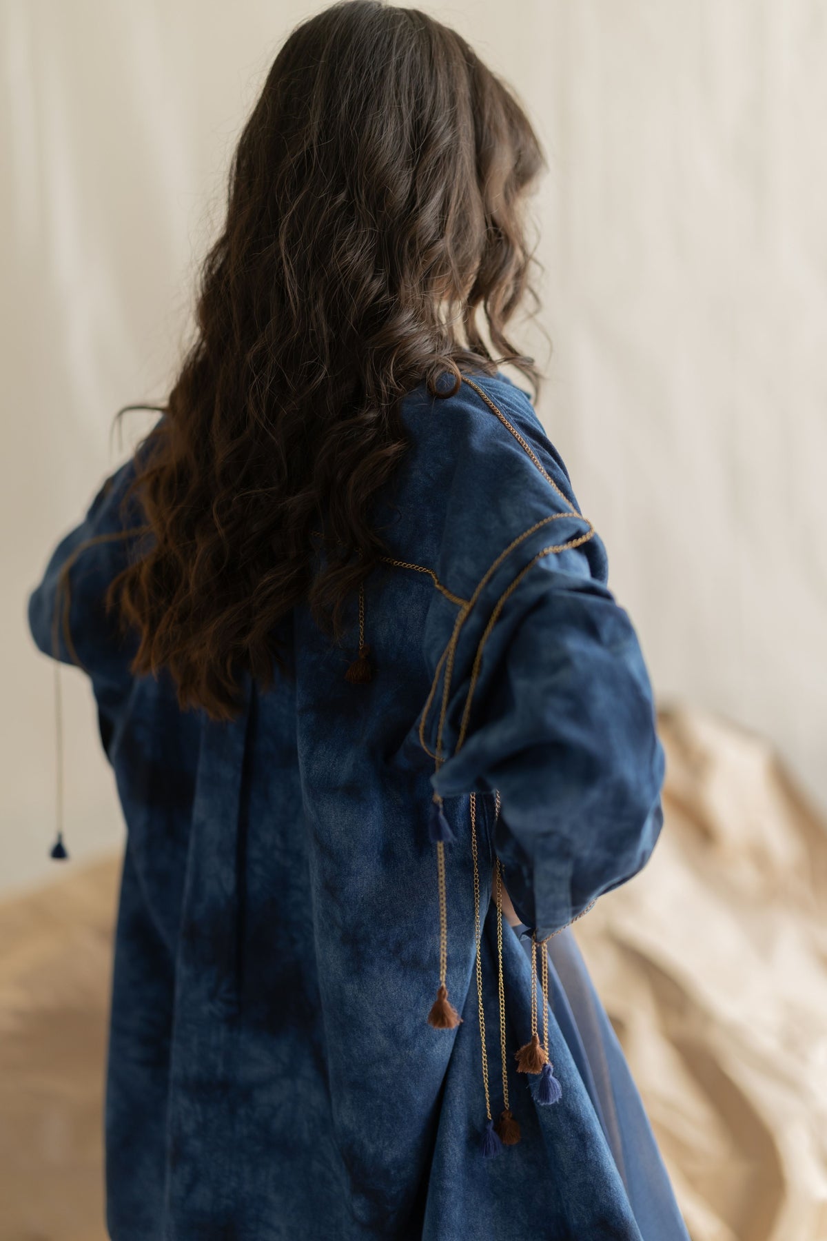 Tie-dye Shirt With Chain Tassels