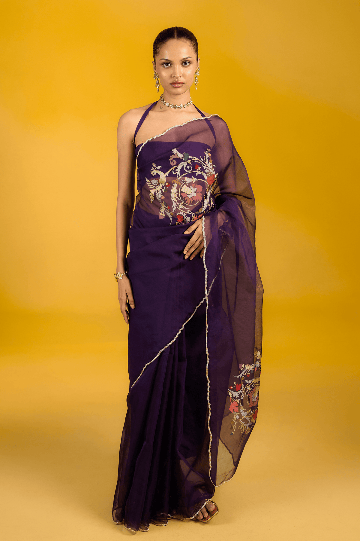 The Purple Dahlia Saree
