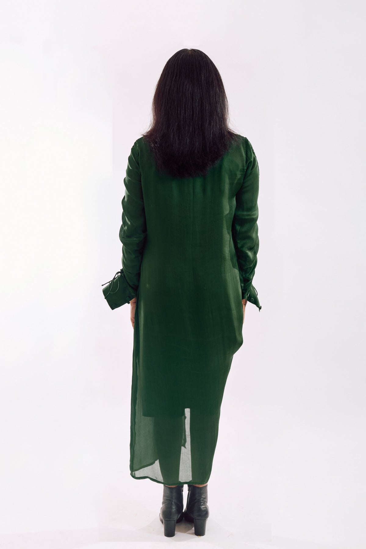 Green Drapped Sequin Dress