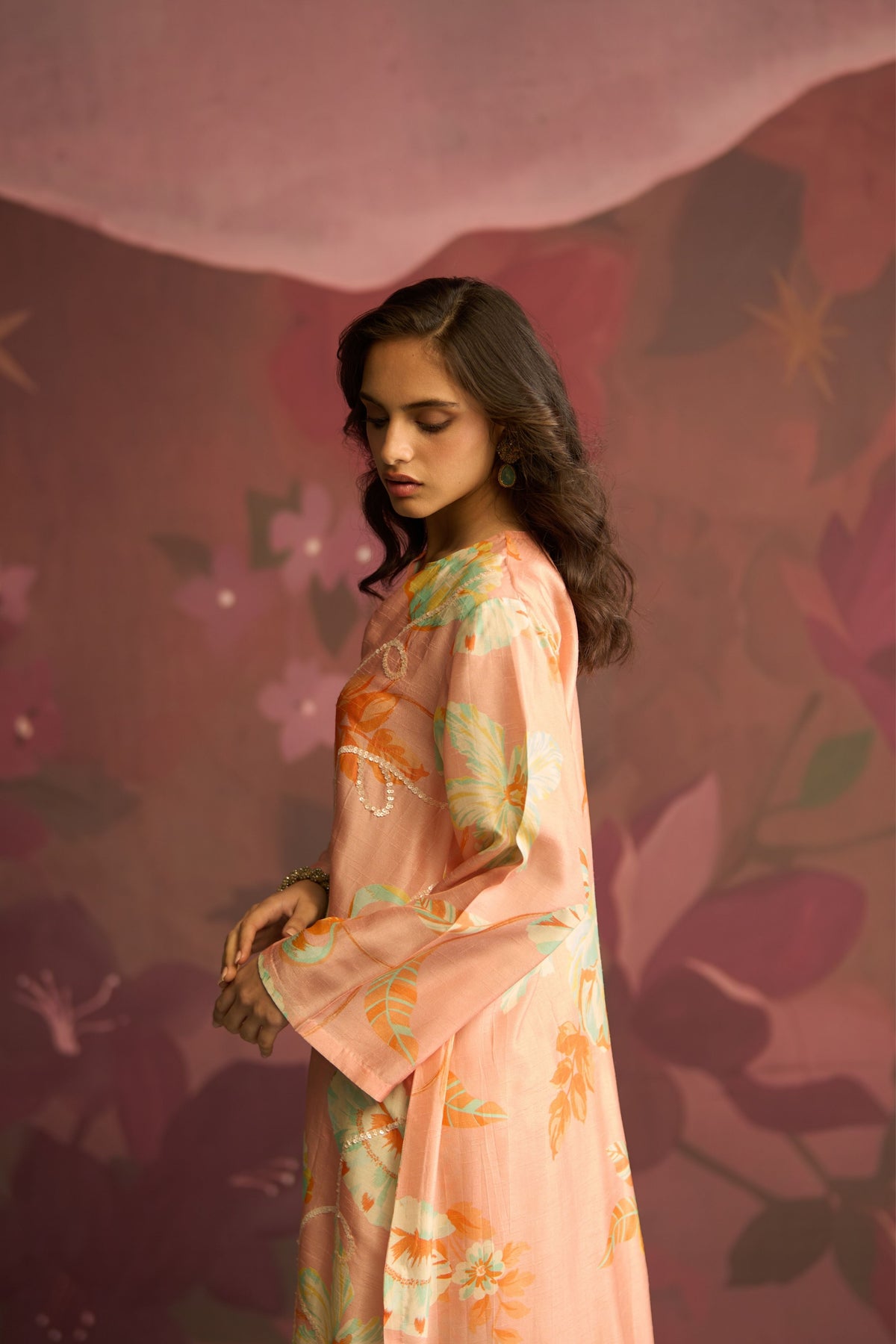 Peach Lilt Bloom Kurta Set
