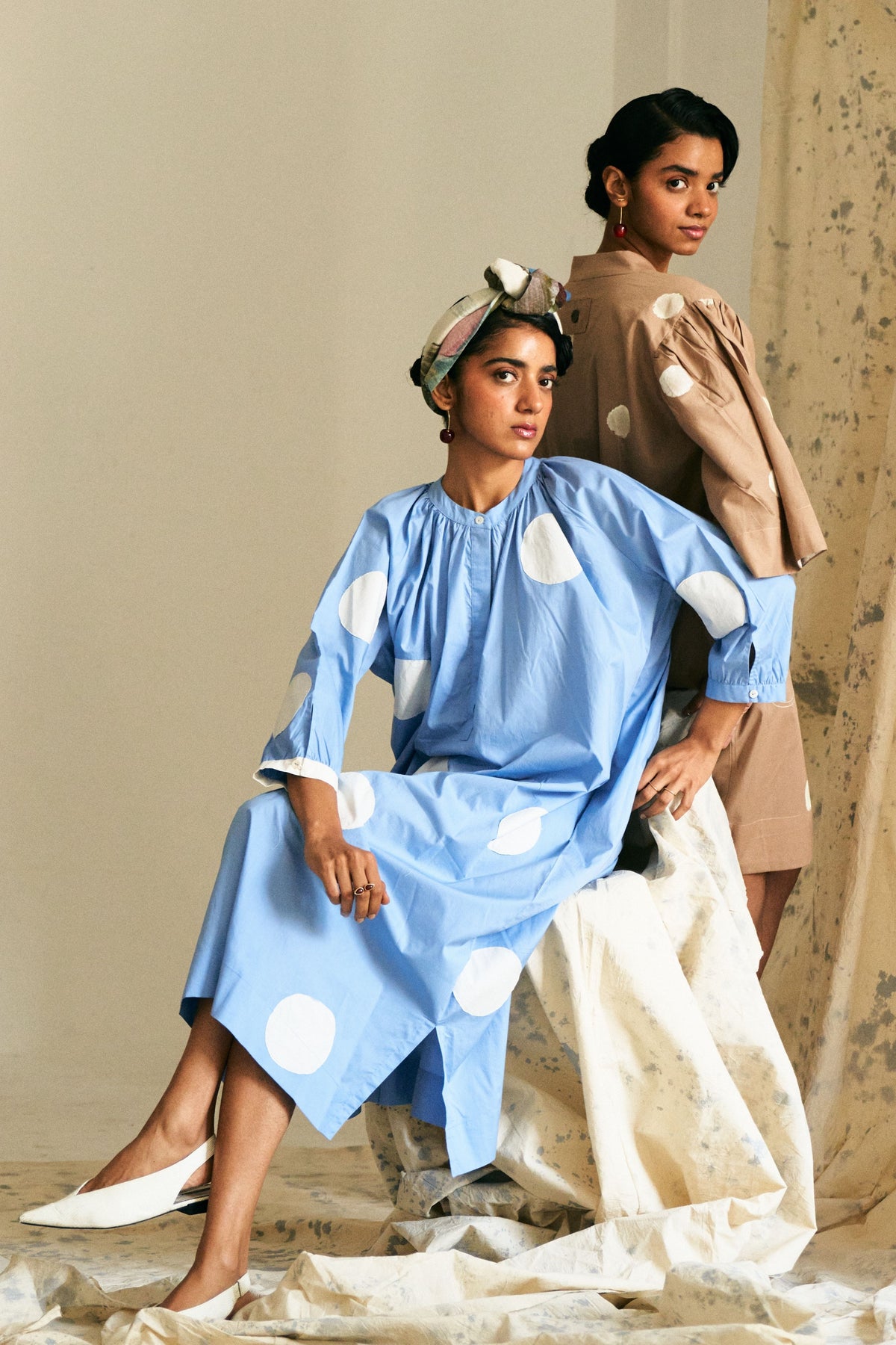 Luna Applique Gathered Dress