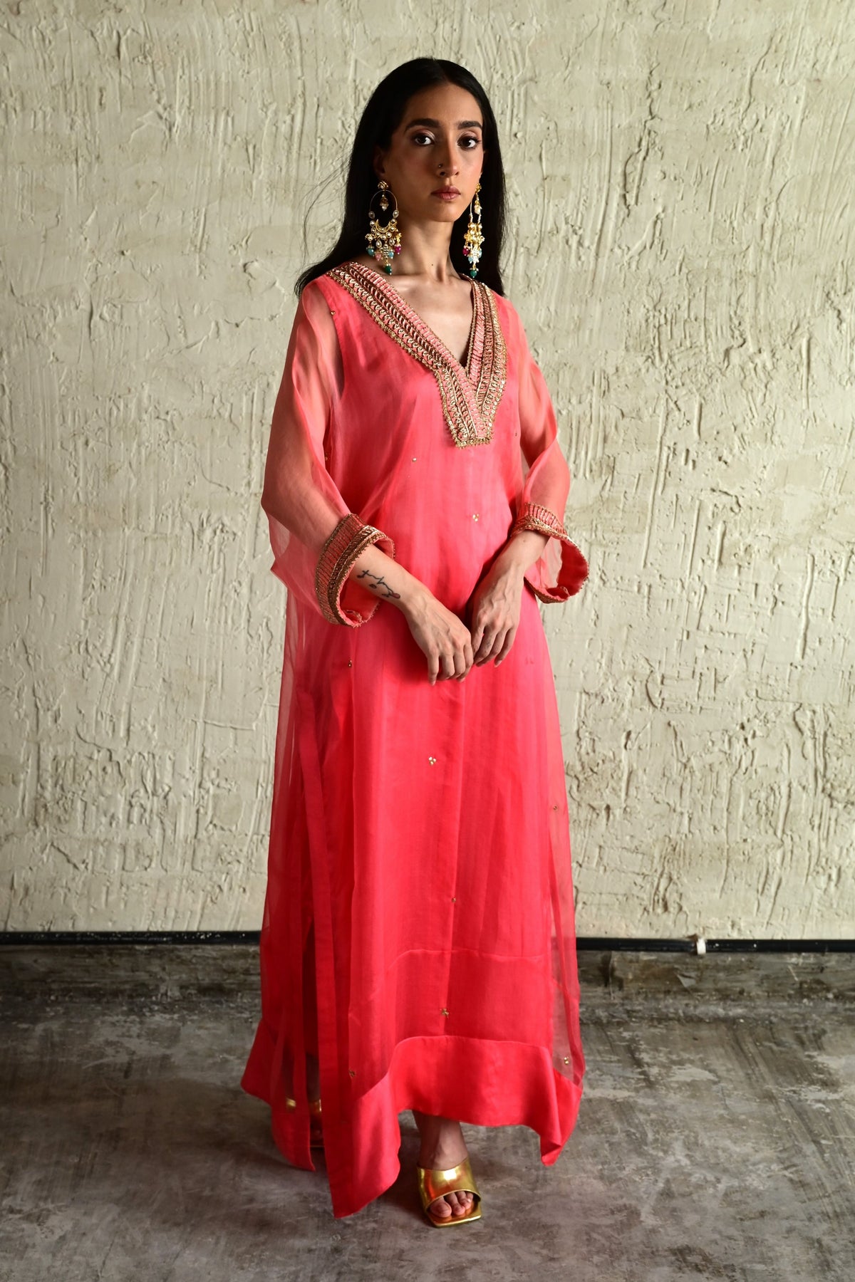 Ombre Pink Waahida Kaftan Set
