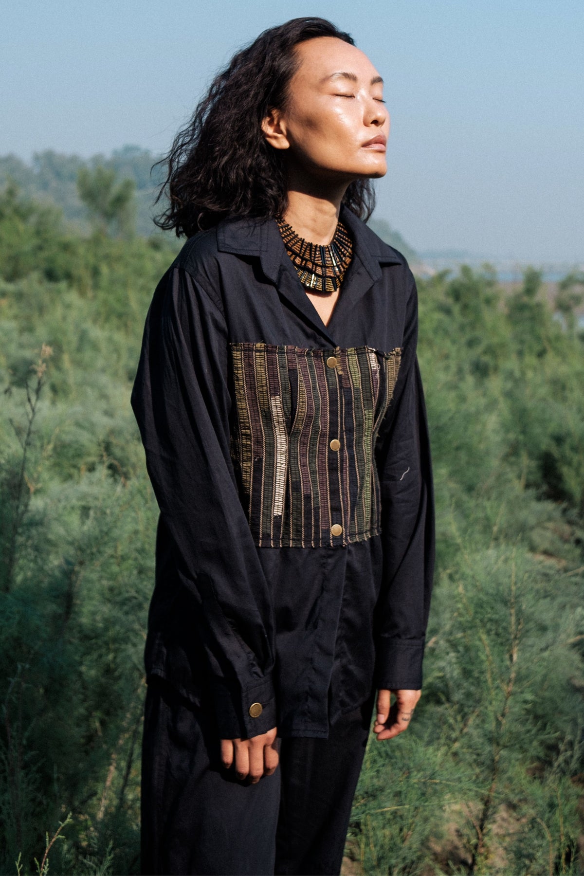 Upcycled Hunza Black Green Shirt