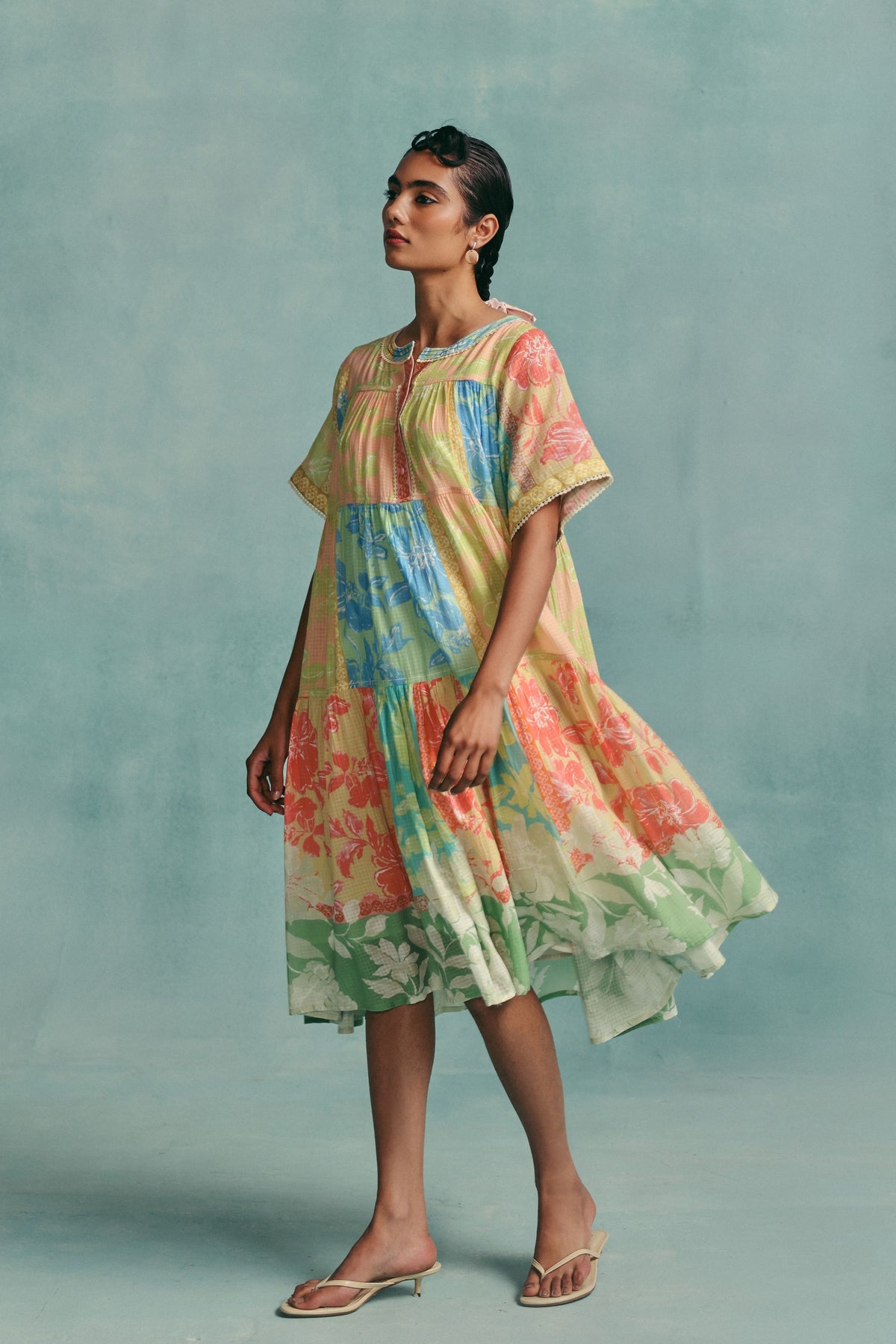 Patchwork Tiered Dress