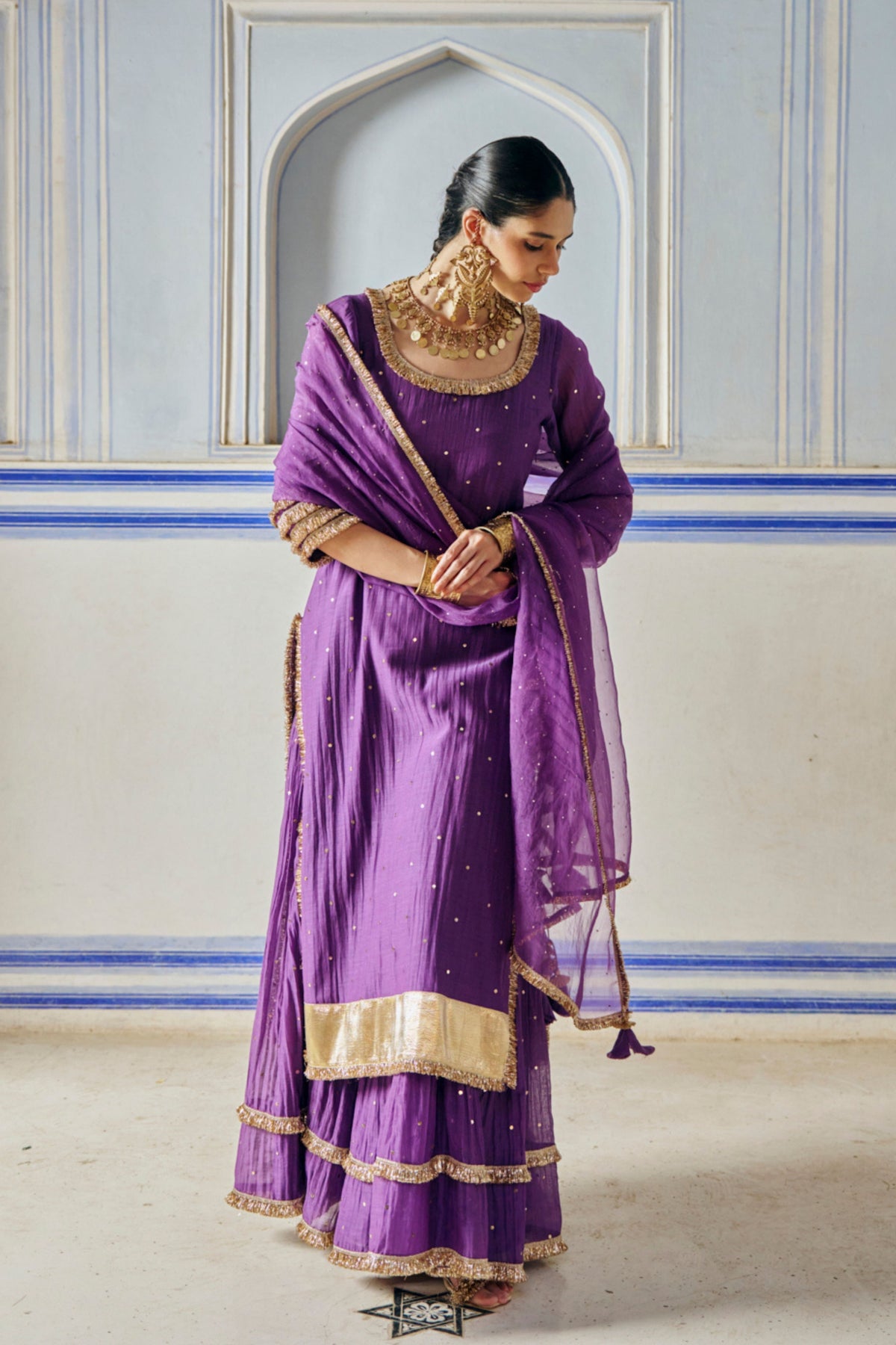 Imperial Purple Kurta Sharara Set