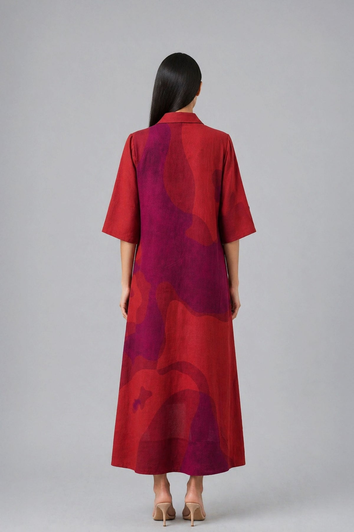 Bloom Crimson Shirt Dress
