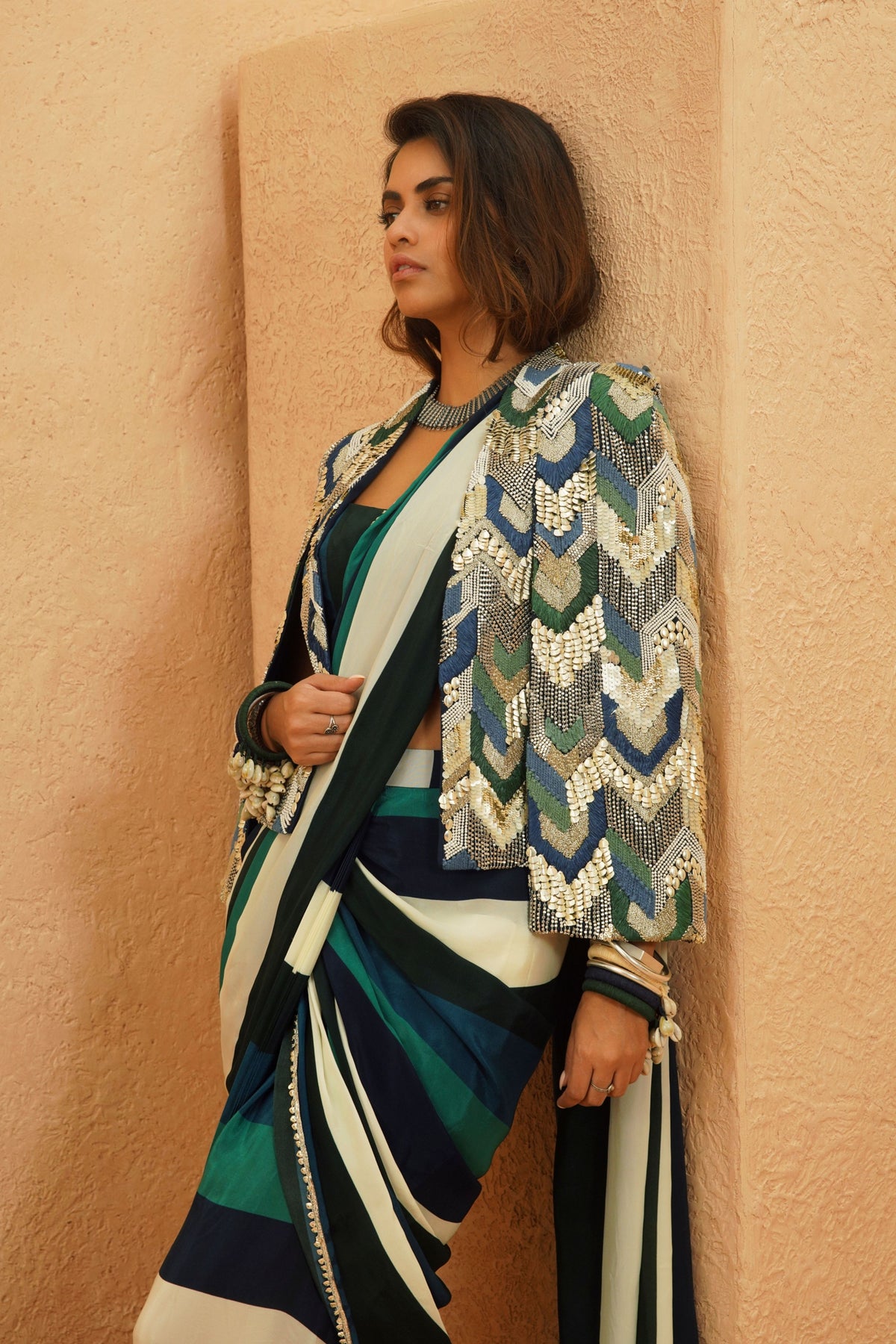 Suhana Stripe Saree Set