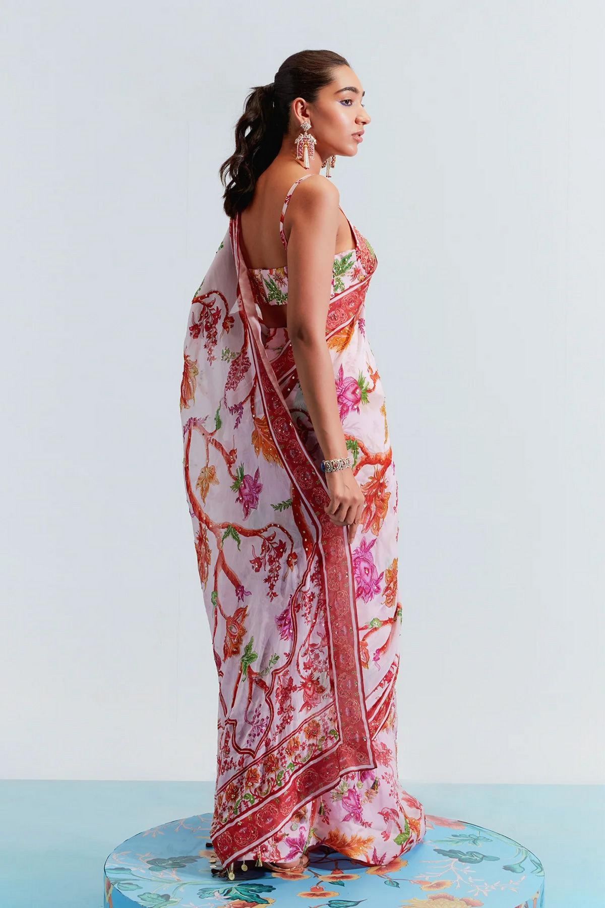 Aisha Blush Embroidered Saree