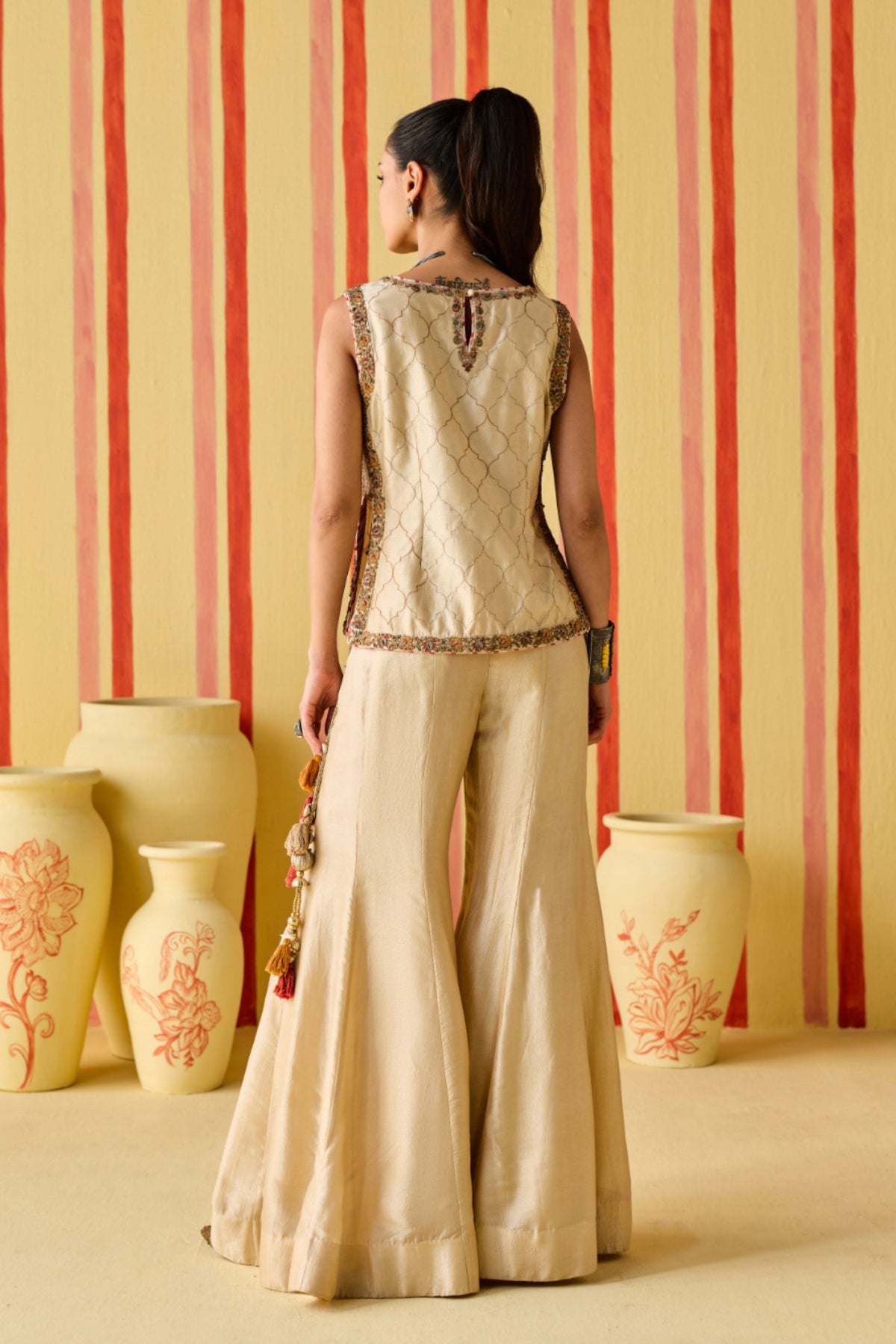 Adyah Tussar Sharara Set