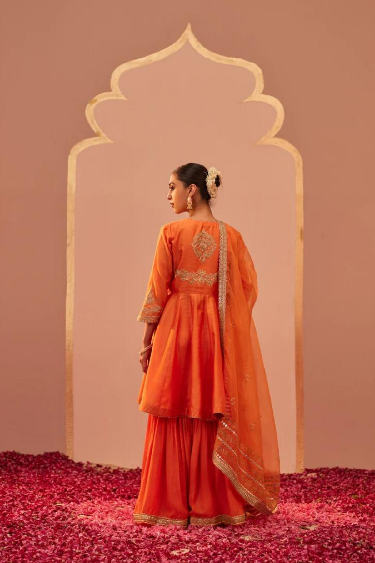 Fatima Orange Sharara Set