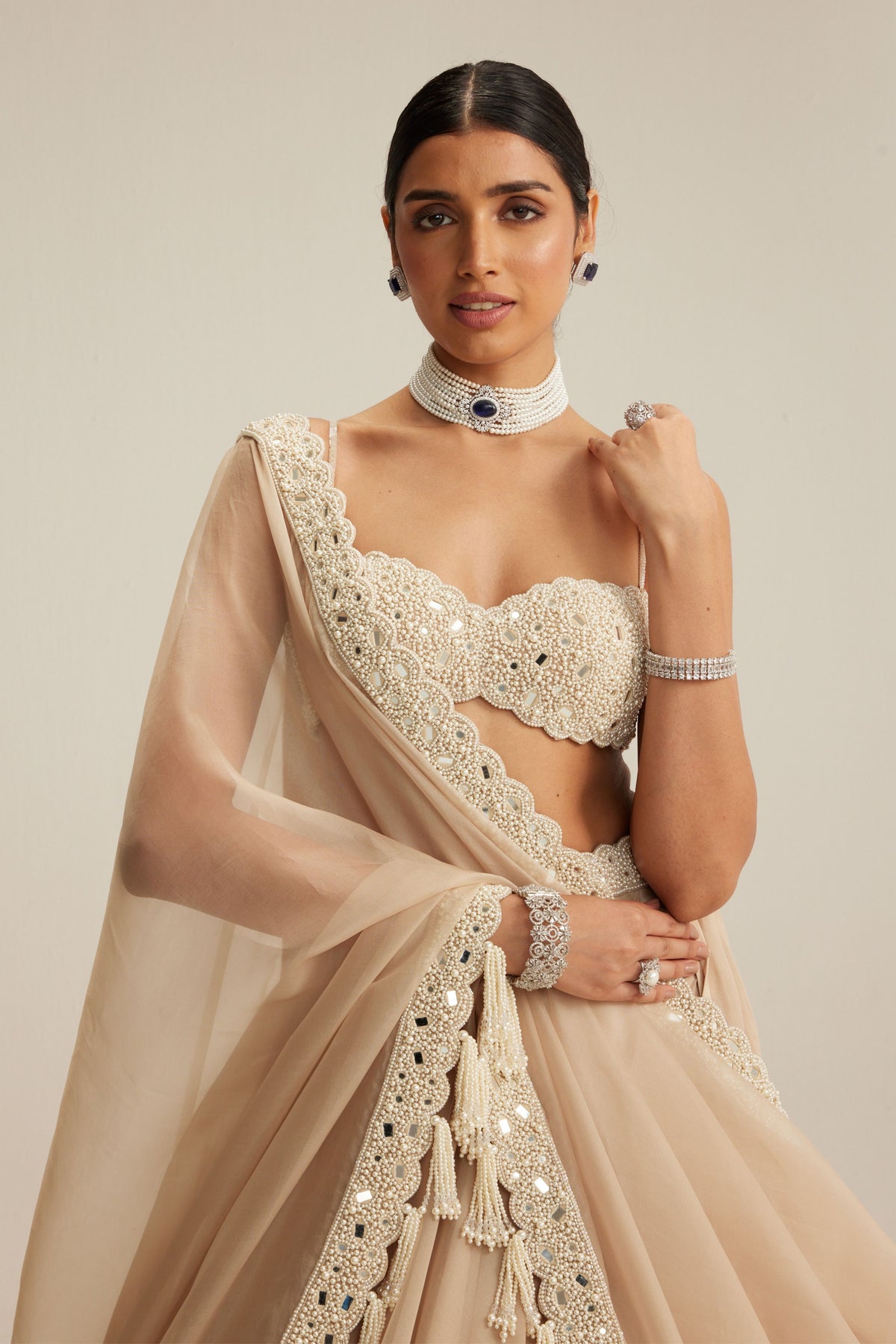Light Beige OAS Lehenga Set